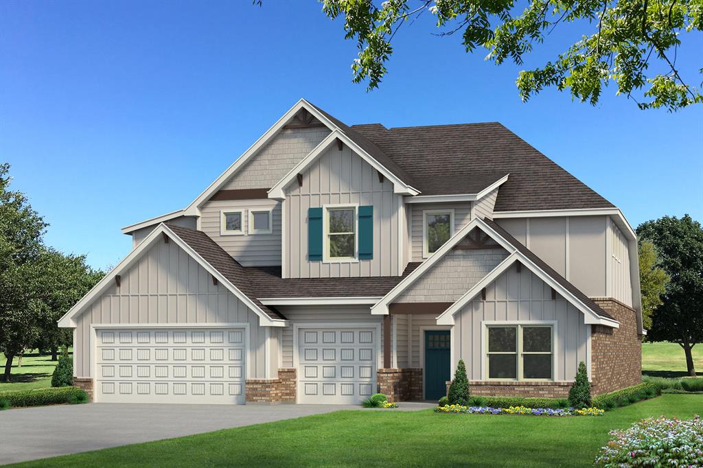 This Korbyn Bonus Room floor plan includes 3,895 Sq Ft of total living space, which includes 3,625 Sq Ft of indoor living space and 270 of outdoor living space. There is also a 690 Sq Ft, three-car garage with a storm shelter installed. This truly spectacular home offers 5 sizeable bedrooms, 4 full bathrooms, a half bath, 2 covered patios, an In-Law/guest suite, a mud area, a utility room featuring a utility sink, and a generous bonus room. Pass the covered front porch and the dual height entry lies the ultimate floor plan. The great room embraces wood-look tile, a spectacular cathedral ceiling with a crows feet detail, a ceiling fan, a luxurious 3-panel sliding door with a 4' back patio extension, and a center gas fireplace surrounded by our stacked stone detail. The great room opens to the kitchen, which boasts an oversized center island with a trash can pullout, custom-built cabinets to the ceiling, 3 CM countertops, a HUGE walk-in pantry, stainless steel appliances, including double ovens and a 5-burner cooktop, adorning tile backsplash, stunning pendant lighting, and ample storage opportunities. The secluded primary suite features windows, our cozy carpet finish, a ceiling fan, and our sloped ceiling detail. The outstanding primary bath features a European walk-in shower, a separate sink vanity concept, a free-standing tub, a private water closet, & TWO primary walk-in closets. Bedroom #2 lies towards the front of the home and spotlights an In-Law/guest suite set up with a walk-in closet included. The second level holds the generous bonus room, a full bath, a Jack and Jill bathroom set up, and bedrooms #3, #4, and #5. Outdoor living proudly supports a corner wood-burning fireplace, a gas line for your grill, and a TV hookup. Other amenities for this stellar home include a tankless water heater, an air filtration system, a fresh air ventilation system, and so much more!
