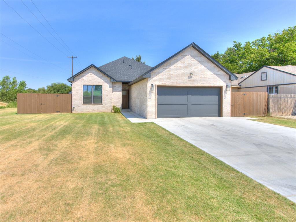 Welcome to this beautiful 2025-built home tucked away on a peaceful dead-end street! This thoughtfully designed 3-bedroom, 2-bath home offers an inviting open-concept layout with beautiful finishes throughout. The spacious living area flows seamlessly into the kitchen and dining space, creating the perfect space for entertaining. The kitchen features custom cabinetry, a farmhouse sink, pot filler above the gas range, stainless steel appliances, and stunning quartz countertops. Large windows fill the home with abundant natural light.The primary suite features a beautiful en-suite bathroom with a huge walk-in shower, double-sink vanity, and spacious walk-in closet. The insulated garage helps maintain comfortable temperature year-round. Step outside to enjoy the spacious covered back porch and large backyard with 6-foot privacy fencing, perfect for relaxing and enjoying the kids playing. Additional features include blown-in insulation, a Lennox HVAC system, and rebar-reinforced concrete for added durability. Conveniently located with easy access to the highway, Downtown OKC, and Wheeler Park, this home offers peaceful living without sacrificing convenience. This one is a must-see!