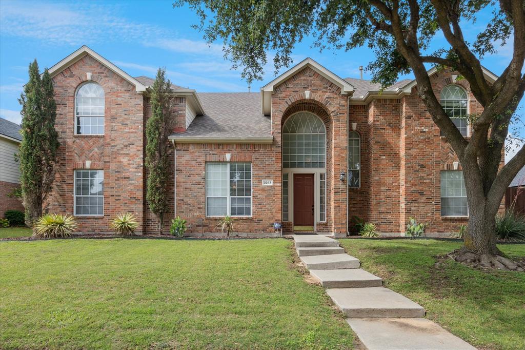 MOVE-IN READY!! 5 BEDROOMS, 4 FULL BATHS AND 3 CAR GARAGE! This beautifully updated two-story home offers spacious living and features five generously sized bedrooms and four full bathrooms. Recently refreshed, the home includes a large 1st floor primary suite that serves as a peaceful retreat. A 2nd, large guest room with adjacent full bath is also located on the 1st floor. With four versatile living areas, there's plenty of room for entertaining, working from home, or relaxing with family. The kitchen opens to the main living space, creating a seamless flow that's ideal for both everyday life and special occasions. A corner fireplace adds ambiance in both the living and kitchen spaces. Natural light pours in through large windows in the 2nd living space and a well-appointed center fireplace provides an element of grandeur. The large windows enhance the warm, inviting atmosphere, while providing a view of the backyard. The three-car garage provides ample space for parking, storage, or hobbies. Upstairs, you will find 3 oversized bedrooms and two full baths, both of which have beautiful quartz countertops and new plumbing fixtures. A massive game room has room for all hobbies and activities.  And in case you need one more space to game or work, adjacent to the game room is a private media-gaming room or home office. The large patio and pool-sized backyard provides plenty of room for entertaining and play. LVP flooring throughout the 1st floor and brand-new carpet upstairs.  Situated in a well-maintained neighborhood, this special home is within the desired Plano ISD, Skaggs-Rice-Jasper-Plano West feeder pattern. Close to schools, parks, and shopping, this move-in-ready home combines comfort, function, and fresh, modern updates to meet all your needs. Don’t miss this opportunity to own a beautifully spacious home in a prime location.