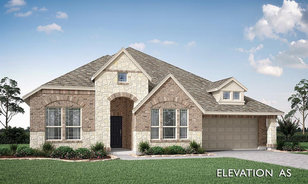Brand New! Never Lived In! This Caraway by Bloomfield Homes offers 4 bedrooms, 3 bathrooms, and study. Situated in the desirable Grace Park community, this beautifully designed single-story home showcases an open-concept layout with elegant upgrades throughout, including a Deluxe Kitchen with double ovens, a 5-burner gas cooktop, pot filler, quartz countertops, and a large walk-in pantry that flows seamlessly into the spacious family room highlighted by a stunning stacked ledge stone floor-to-ceiling fireplace with hearth, while large windows fill the space with natural light; laminate wood flooring extends through the main living areas, complemented by 8' interior doors and an impressive 8' front door, with generously sized secondary bedrooms and a comfortable primary retreat, plus a 2-car garage with cedar doors, and inviting outdoor living that includes a covered patio with gas stub, all situated on a large homesite backing to trees for added privacy. Visit Bloomfield Homes today at Grace Park to tour this gorgeous Caraway.