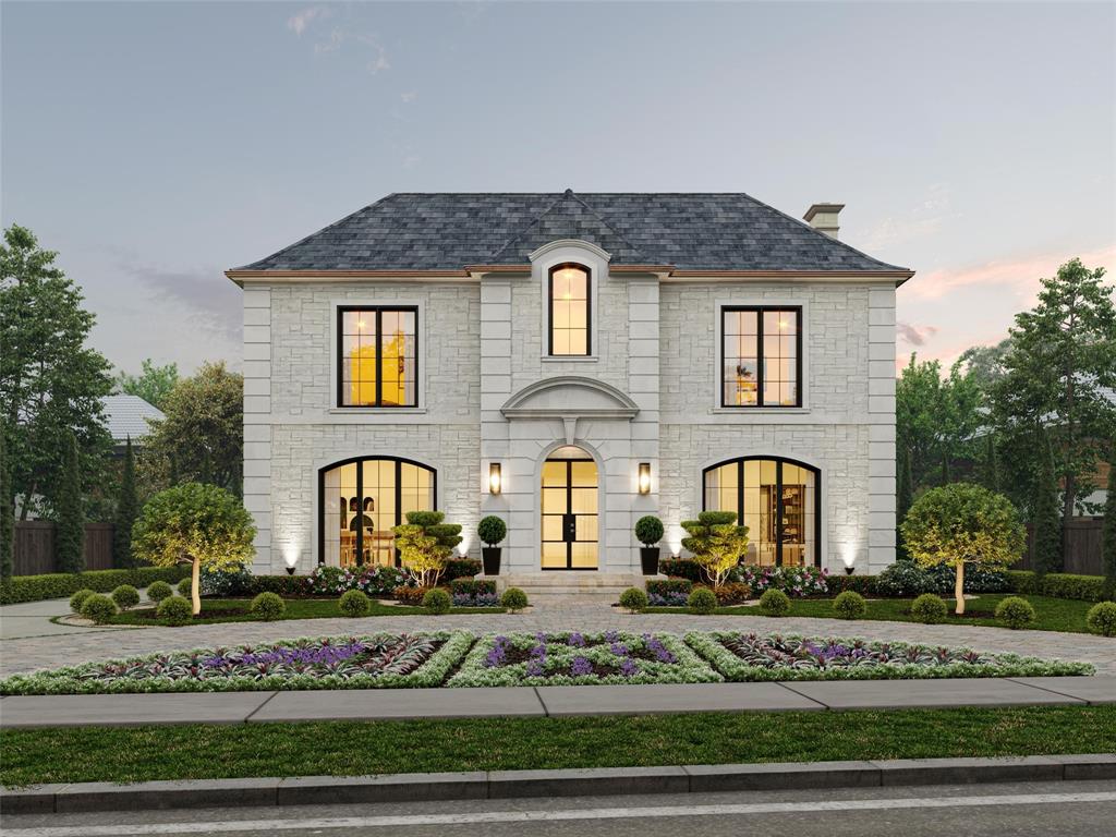 Stunning transitional, meticulously crafted by Colby Craig Homes, seamlessly blends French elegance and modern luxury in Dallas' most prestigious neighborhood. Stroll through iconic parks and hedge-lined streets to award winning Bradfield Elementary, DCC or Highland Park Village for luxury shopping, dining and holiday events. Greeted by a stately stone exterior, slate roof, iron doors, copper gutters, gas lanterns, and towering oak trees. Sophisticated Italian kitchen with Taj Mahal marble, white oak custom cabinetry, statement hood, Wolf-Sub appliances, & wine columns. Primary suite offers a private oasis with his & her bidets, free standing tub, & dream closet. 11ft ceilings down, expansive windows, elevator, marble fireplaces, oversized guest rooms, private office, game room, bar, Lutron system, artistic tiles, and statement fixtures are sure to impress. Garage apartment with kitchenette. Large covered patio with remote shades, summer kitchen, fireplace & Hamptons style pool with spa and tanning ledge - A perfect setting for hosting unforgettable gatherings. July 2025 Completion. Photos coming soon.
