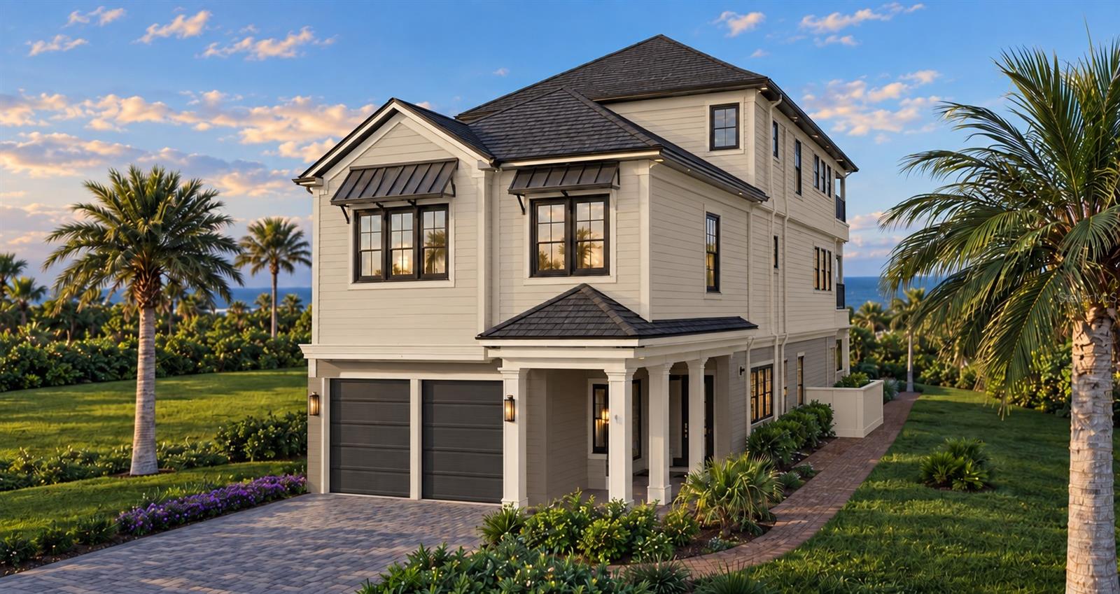 Under Construction. Welcome to an extraordinary new-construction residence at 360 Ocean Crest Dr in Palm Coast, where sophisticated design, elevated comfort, and effortless three-story living come together in an exceptional single-family home.Thoughtfully designed across three expansive levels, this stunning 4-bedroom, 4-full-bath, 2-half-bath residence offers an exceptional blend of luxury, functionality, and modern architectural style. Featuring a 2-car garage, elevator access, multiple outdoor living spaces, and beautifully designed private quarters, this home is crafted for both refined everyday living and memorable entertaining.The first floor offers an elegant foyer and welcoming entry experience, along with a spacious living room and a generously sized bedroom. A covered patio extends the living space outdoors, while a dedicated laundry room and convenient elevator access add to the home's exceptional functionality. The 2-car garage provides ample room for vehicles and additional storage.The second level is designed for comfortable living and entertaining, featuring a spacious great room, well-appointed kitchen, dining area, and generous pantry. Two additional bedrooms, two full bathrooms, a half bath, and a second laundry room complete this level. A private deck provides additional outdoor living space and an ideal setting for relaxing or entertaining.The entire third floor is devoted to an impressive primary suite, offering a true private sanctuary. The spacious primary bedroom opens onto its own private deck, creating the perfect setting for morning coffee or unwinding at the end of the day. The luxurious walk-in closet features a substantial center island with drawers, providing exceptional organization and storage. The spa-inspired primary bath features a separate soaking tub and shower, creating a serene retreat within the home.Every level has been thoughtfully designed to maximize comfort, privacy, and functionality. With four bedrooms, four full baths, two half baths, two laundry rooms, multiple outdoor living areas, a 2-car garage, and elevator access connecting all three floors, this remarkable new residence delivers an elevated Palm Coast lifestyle with space and sophistication at every turn.A truly distinctive new home, 360 Ocean Crest Dr offers the perfect combination of contemporary luxury, thoughtful design, and effortless indoor-outdoor living. Home is still under-construction.