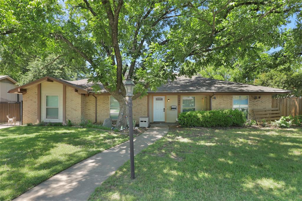 Beautiful home located on corner lot in quiet tree lined neighborhood. 1 story - 5 bedrooms - 3 bathrooms with updated flooring in living room, granite counters in kitchen and bath, and gated driveway. Carport parks 2 on side of home, plus extra concrete space to park an RV or boat. In ground gunite pool, shed and still room for the kids to run and play. Roof replaced 2023, windows replaced 2022, pool resurfaced in 2022, water heater replaced 2025, flooring in living room replaced 2025, and chimney cleaned 2023. Recent additional updates include pool pump replaced, french drain added, gutters replaced, driveway gate replaced, and Zoysia grass added. Easy access to 820 for dining, shopping and entertainment.