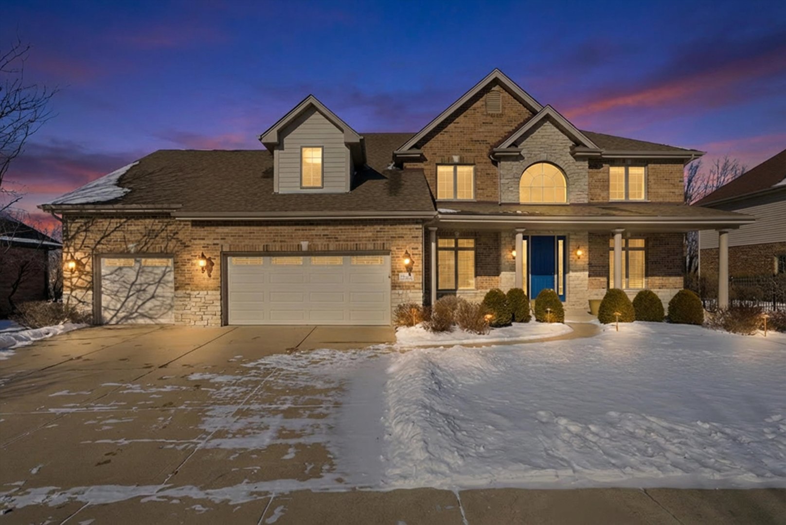 Welcome to 12674 Waterford Drive in Lemont, located in the highly desirable Glens of Connemara. This exceptional home is filled with high-end upgrades throughout and is truly move-in ready. A stunning open-concept layout is highlighted by a dramatic two-story family room featuring a beautiful stone gas fireplace, abundant windows that flood the space with natural light, and gorgeous hardwood floors throughout the main and second floor.    The chef's kitchen is a showstopper, offering custom self-closing cabinetry with crown molding and decorative end caps, designer granite countertops, an elegant backsplash, and top-of-the-line GE Luxury Monogram stainless steel appliances, including an oversized Viking Professional refrigerator and Culligan reverse osmosis water system on tap water. A walk-in pantry provides ample storage, while the functional butler's pantry conveniently connects the kitchen to the dining room featuring beautiful tray ceilings-perfect for entertaining. The first floor offers a comfortable living room and a versatile fifth bedroom, presently utilized as a private office. Upstairs, the spacious primary suite features vaulted ceilings and a luxurious spa-like bathroom with a Jacuzzi tub, separate shower with adjustable and massaging shower heads, a wide granite bench, private toilet area, and two expansive walk-in closets. A guest suite offers vaulted ceilings, an en-suite bathroom, and a walk-in closet. Two additional bedrooms share a well-appointed bathroom with double sinks, and an extra-wide catwalk completes the second level.    The finished basement showcases a durable epoxy chip flooring system (excluding the mechanical room) and opens to an impressive full wet bar with two beverage refrigerators, a dishwasher, and generous space for entertaining or recreation. A full bathroom with a walk-in shower adds to the functionality of this level.    Outdoor living is equally impressive with custom landscaping, a spacious patio, and a remote-controlled Sunsetter awning-ideal for summer gatherings. Additional features include a five-zone automatic sprinkler system and automated ground lighting. The four-car garage is outfitted with an epoxy chip floor, built-in upper and lower cabinetry, ceiling fan, LiftMaster garage door openers with battery backups and smartphone connectivity, and a rear garage door that opens directly to the patio-perfect for entertaining.    Conveniently located near schools, parks, The Forge, shopping, dining, Metra, and more. Lemont High School is a National Blue Ribbon School. This is a rare opportunity to own a beautiful home in one of Lemont's most sought-after communities-welcome home.