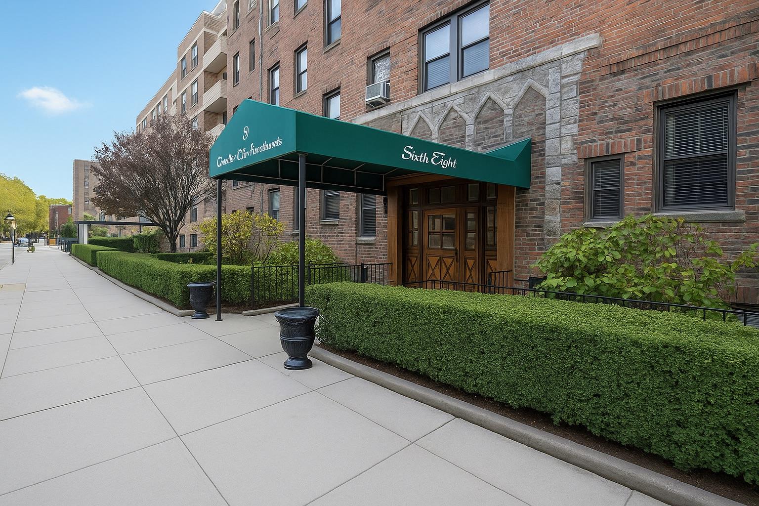 Luxury living meets ultimate convenience in this beautifully maintained, sun-filled 1-bedroom corner unit at 68 E Hartsdale Ave, Unit #5E, located in the highly desirable, pet-friendly Country Club Apartments. Just 30 minutes from Grand Central, this elegant pre-war building offers timeless charm and modern updates throughout. The spacious 800 sq ft layout features classic hardwood floors, recessed lighting, and a wood burning fireplace in the oversized living room. A welcoming foyer with a coat closet flows into a renovated kitchen with stainless steel appliances and a brand-new floor, while the generous bedroom includes double closets and a full bath. The building offers a suite of amenities including a fitness center, bike room, private storage, card-operated laundry, a garbage chute on every floor, a live-in super, and a newly updated roof. Ideally located just a 10-minute walk to the Hartsdale Metro-North station and steps from local shops, dining, bakeries, and walking and bike paths, this residence is surrounded by everyday conveniences like a pharmacy and wine shop. Directly across the street, residents can enjoy the beautifully redesigned Bob Gold Parklet—a beautifully built park perfect for relaxing, reading, or simply taking in the neighborhood charm. This is refined, easy living in the heart of Hartsdale.