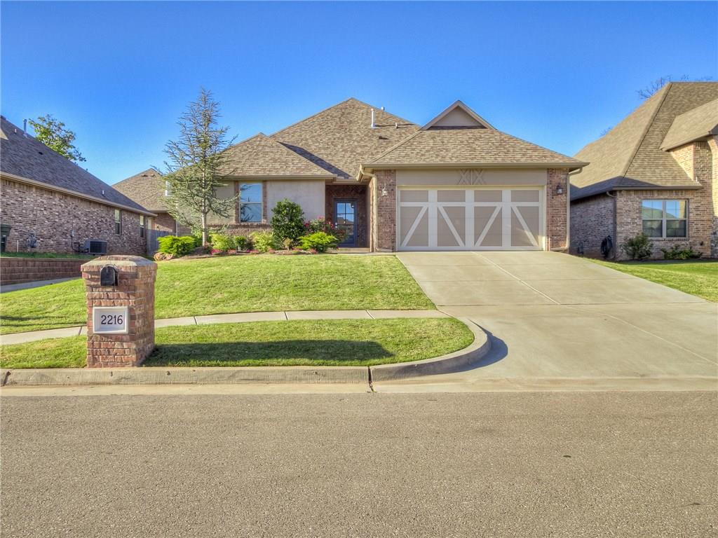 Generous amenities exist in this one-story home in the highly sought-after Edmond School District and within minutes of I-35 and Covell! This home features all tile or hardwood floors even in bedrooms, granite counters in the kitchen, neutral tones and a great use of space. An oversized living room with wood burning fireplace is open to the kitchen. The kitchen features stainless steel appliances, island seating and a large pantry. The master bedroom features a spa like bathroom with soaking tub and walk in closet. All secondary bedrooms feature a walk in closet as well. A covered back patio is perfect for spring grilling. Yard is fully fenced as well. Owner Agent