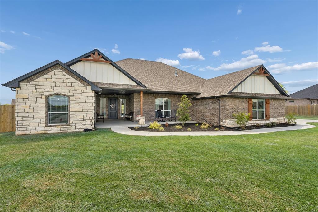 Discover the perfect blend of luxury, comfort, and functionality in this stunning 2,851 sq ft, 5-bedroom, 3.5-bathroom home nestled on an expansive 0.896-acre lot with a gorgeous saltwater gunite pool, extended patio, with serene water views that make every day feel like a vacation! Inside, the heart of the home has a spacious dream kitchen featuring floor-to-ceiling cabinetry, a generous center island, large walk-in pantry, SS appliances, and a gas range — all flowing seamlessly into an oversized dining area perfect for hosting family gatherings and entertaining guests. The thoughtful floor plan includes 5 spacious bedrooms, with walk-in closets in 4 of the 5 rooms. The primary suite is a true sanctuary, featuring double sinks, a private water closet, separate tub and shower, and a large walk-in closet that conveniently connects directly to the laundry room . A private mother-in-law suite adds flexibility for multigenerational living, guests, or a private home office setup. An in-ground storm shelter in the 3 car-garage gives your family peace of mind. The icing on the cake? This neighborhood is outbuilding friendly! This is more than a home — it's a lifestyle. Properties like this don't come along often. Schedule your private showing today!