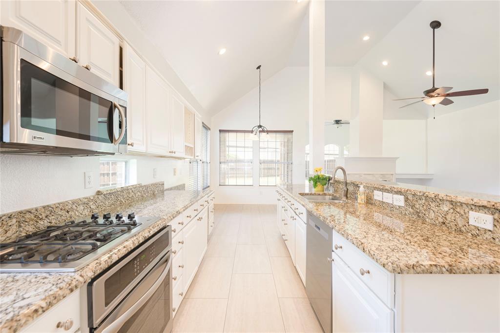 This inviting single story home nestled in the heart of a wonderful master planned community boasts a thoughtfully transitional floor plan enhanced by recent updates. Step inside to this bright, welcoming home with refreshed paint, modernized flooring, and a versatile layout that includes an office, bonus room or sunroom that provides a flexible space for work or relaxation. The expansive primary suite promises a peaceful retreat, complemented by an updated ensuite bath with attractive fixtures, double sink vanity, separate tub & shower & walk in closet. The open, spacious kitchen serves as the heart of the home offering a generous amount of cabinetry, counter space & a gas cooktop for culinary creations. The appealing layout includes numerous walls of windows that invite abundant natural light throughout the home. Recent improvements include LVP flooring in the kitchen & breakfast area, updated modern fireplace surround on double sided fireplace, numerous windows, appliances, refreshed paint, fence, AC in 2022, roof in 2-24,, gutters & more. Step outside to discover a generously sized backyard ready for enjoyment & entertainment. The pool sized lot features a covered patio perfect for dining or simply unwinding in your private oasis. With ample room for gardening or play, the backyard is a blank canvas for creating an ideal outdoor living space. Community amenities enhance the living experience with Arnold Palmer designed golf course, multiple pools & amenity centers, basketball, tennis & pickleball courts, sand volleyball, playgrounds, parks, catch and release ponds & miles of biking and hiking trails that cater to outdoor enthusiasts ensuring an active lifestyle. Ideally situated to experience unparalleled convenience with easy access to Highways 75 and 121 and indulge in a variety of shopping, dining and entertainment venues at nearby destinations such as Watters Crossing, Shops of Allen, Fairview Towne Center, The Hub, Hub 121, Allen Premium Outlets and more.