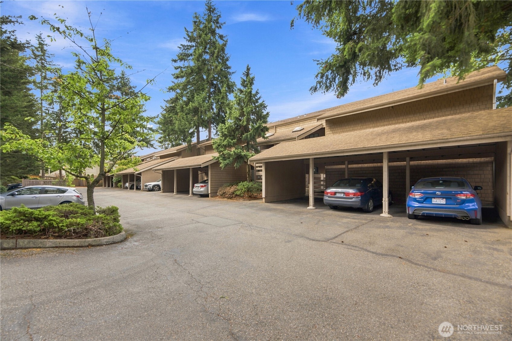 Welcome to this beautifully refreshed ground-floor condo offering easy one-level living in a prime Bellevue location. This 2-bedroom, 2-bath home features 1,027 square feet of comfortable living space, fresh interior paint, and a bright, inviting layout. Enjoy a Bellevue city view with western exposure, creating a beautiful backdrop and memorable sunsets. The private, fully fenced yard offers a peaceful outdoor retreat—ideal for relaxing, entertaining, or enjoying your morning coffee. The kitchen features quartz countertops and stainless steel appliances, while the wood-burning fireplace adds warmth and character to the living space. Primary bedroom with walk in closet and updated bath. Convenient one-car carport plus dedicated storage provides added functionality. This well-located condo combines comfort, privacy, and convenience with excellent walkability to Downtown Bellevue, shopping, dining, entertainment, parks, and more. A wonderful opportunity for easy Bellevue living in a highly desirable location!