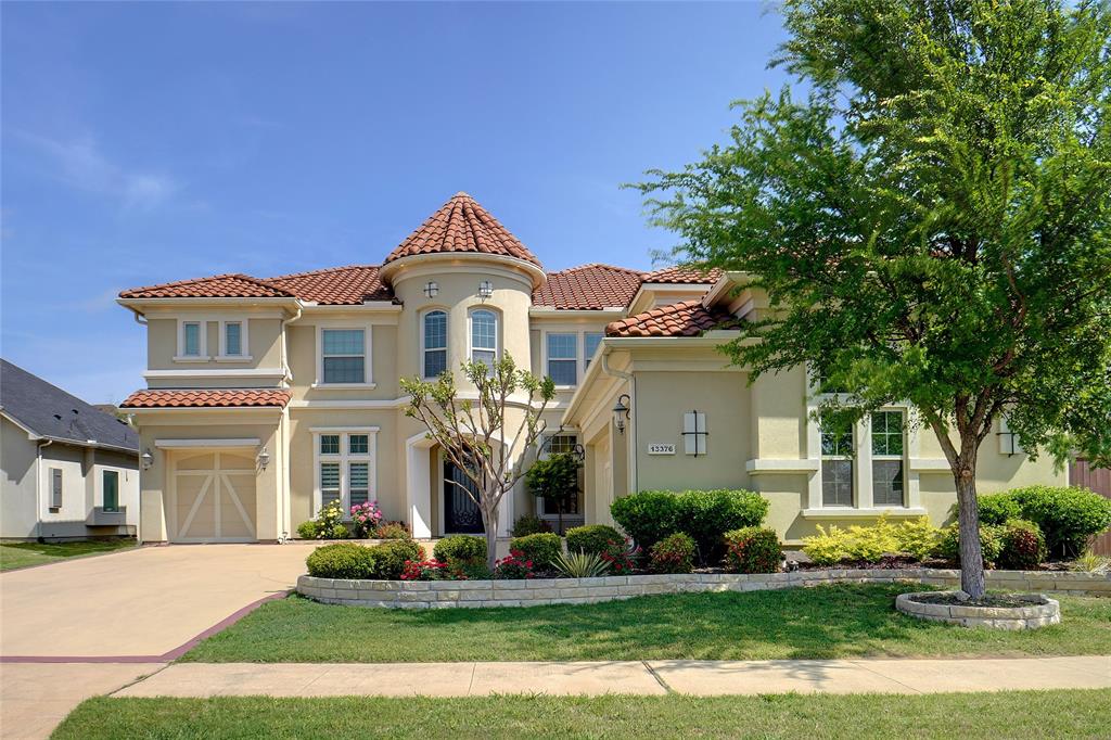 Beautiful South facing home with 4 -car-garage in the highly sought-after and prestigious Richwoods gated community.  This estate is a Mediterranean style with stucco walls and a red tile roof and was built in 2017 by Landon Homes.  Hand scraped hardwoods and a curved staircase greet you upon entering. The kitchen features white cabinets that extend to the ceiling, granite counters, double ovens and a gas cooktop.  The light filled family room has a stacked stone fireplace.  The primary suite features a sitting area, bay window and double tray ceiling. The primary bath has separate vanities, a garden tub, and a large closet. The first level features a formal dining room, office with French doors along with a guest room and bath.  The second level opens to a spacious game room that leads to a media room.  Two bedrooms share a Jack and Jill bath. The outdoor space features a large covered patio with space for grilling and entertaining.  Plenty of grassy space too. The four car garage has epoxy floors with the ability to convert to a bedroom or extra living space.  Enjoy the community only amenities such as the elegant clubhouse, resort style pool, fitness center, parks, playgrounds, and green spaces.  This property's central location is convenient to 121, shopping, and restaurants.