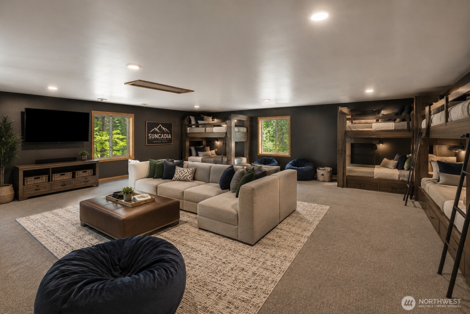 Flex space above the garage offers endless possibilities—create a bunk room, media room, home gym, private office, or the ultimate game room. Use your imagination and make this versatile space your own! Photo is virtually staged.