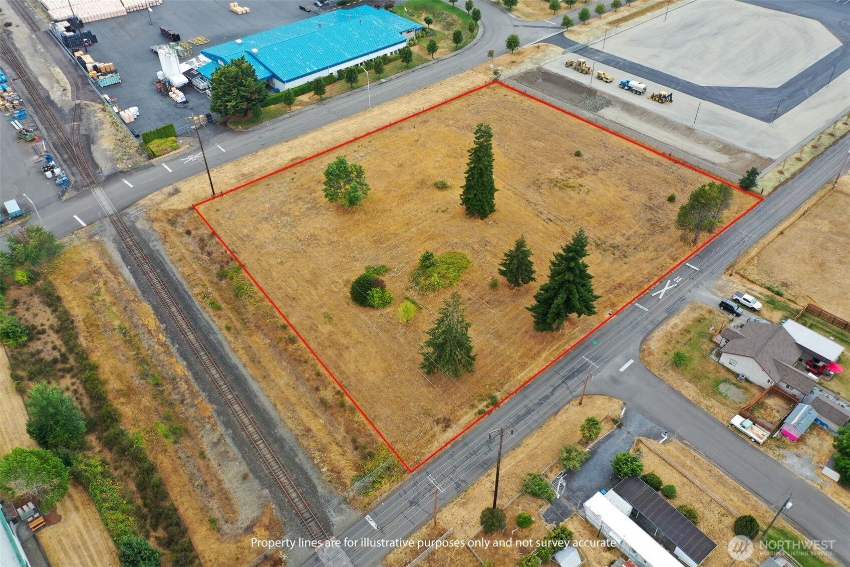 2.2 acres. Zoned MI. Level.  Next to rail. Adjacent to Port of Centralia properties. Power, water city sewer in street.