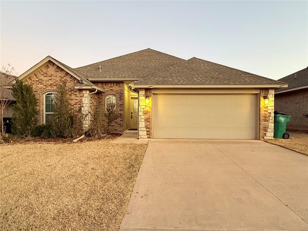 This stunning 3-bedroom, 2-bathroom home available for lease in the highly desirable Deer Creek Schools district, located in The Grove addition of Edmond, OK. This beautiful home features a spacious open floor plan, highlighted by a large living area with a cozy fireplace that flows effortlessly into an elegant kitchen. The kitchen is a culinary delight, equipped with stainless steel appliances, a gas cooktop, granite countertops, and a roomy pantry, and it opens up to a generous dining area with a breakfast bar, perfect for entertaining. The master bedroom features an en-suite bathroom and walk-in closet. The primary bathroom offers a luxurious experience with double vanities, a soaking tub, a separate shower, and a spacious walk-in closet. Enjoy the outdoors in your expansive backyard, complete with a covered patio for relaxation and gatherings. Additional features include a convenient storm shelter for added safety, newly installed EV charger with a 32-amp output in the garage, and two-car garage for ample parking and storage. Also, there is an additional custom-built storage shed in the backyard. Pets are permitted on a case-by-case basis, and the refrigerator is included. This home is conveniently situated with easy access to dining, shopping, and entertainment. The neighborhood provides fantastic amenities like a gym, pool, and parks ensuring a vibrant lifestyle for you and your family.