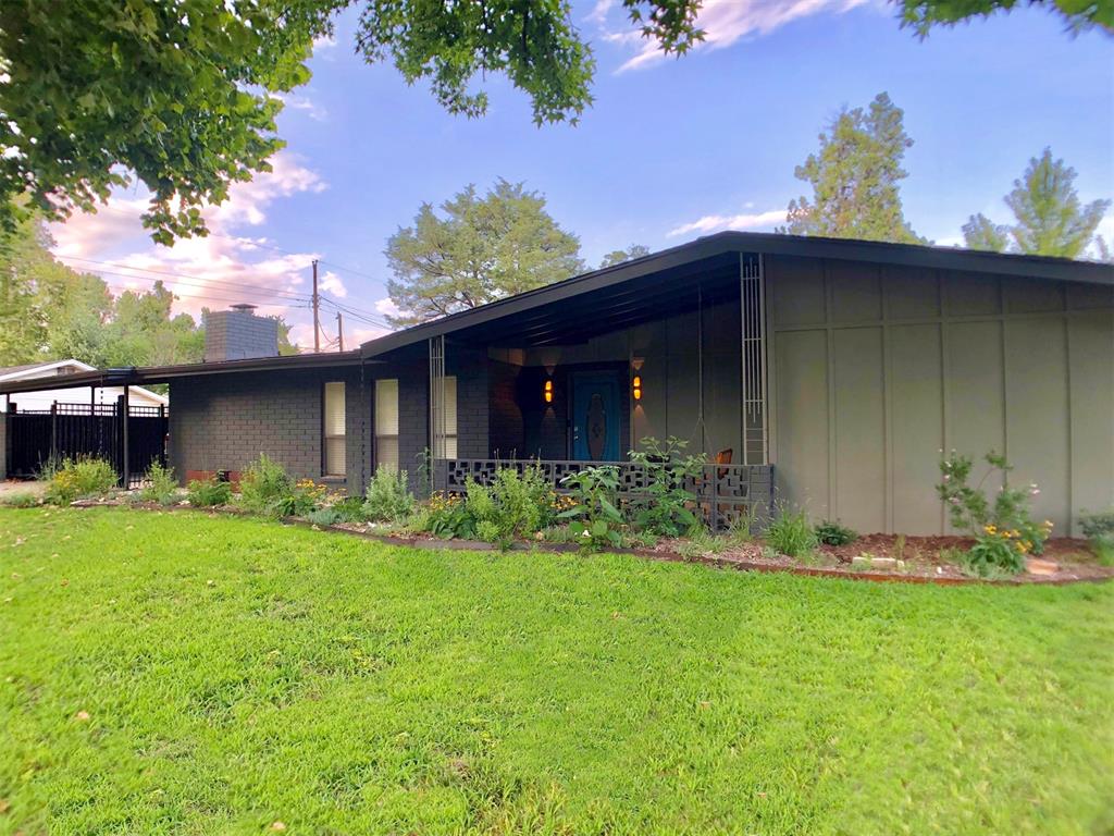 Come check out this beautifully remodeled home in the desirable Forest Hills neighborhood in SW Norman! Situated on a corner lot with great curb appeal, this home features plenty of updates all throughout. The two side by side living areas are open and inviting with a fireplace on one side and lots of windows to let in natural light. Fresh interior paint all throughout as of 2026. The bedroom windows, 6x6 picture windows, and both sets of french doors have all been updated. Wood laminate flows through the living areas, kitchen, and hallway, with carpet in the three bedrooms. The kitchen has been updated with newer cabinets and countertops with brass hardware, tile backsplash, appliances, and a brand new cook top installed this year. The bathrooms feature tile floors with granite countertops and updated fixtures. On the outside, a metal locking gate to the carport and sprinkler system were added in the last five years. Relax with family and friends on the front porch swing or the covered patio, surrounded by a full cedar fence and beautiful landscaping that was also done in the same time period. A brand new HVAC was added in December of 2025 with a transferable warranty! Quick access to hwy 9, less than two miles to I-35, and less than a mile from OU campus! Sale to be as-is/where-is in its present condition.