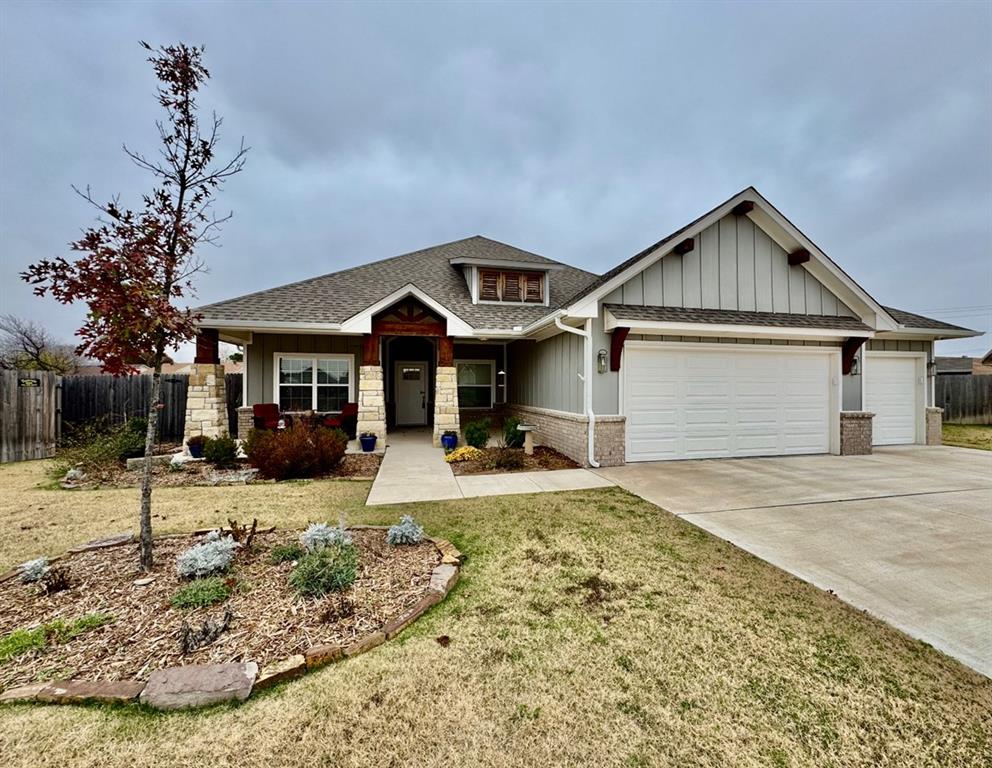 Authentic Custom Home situated on a Quiet cul-de-sac in the sought-after Chapel Creek neighborhood. Oversized corner lot with an expansive backyard and a Lifetime 8’x5’ shed, this meticulously maintained property is ideal for those who love outdoor space and privacy. 4 bedrooms or 3 bedrooms with a dedicated office. Spacious kitchen in the center of the home featuring convenient upgrades, Ample cabinet storage space and walk-in pantry. The open floor plan flows seamlessly into the living and dining areas, making it perfect for entertaining. The private primary suite offers a spacious bedroom, separate bathroom vanities, walk-thru closet, jetted tub, and fully tiled frameless glass shower. Secondary bedrooms are generously sized with large closets and easy access to the beautifully designed hall bath, featuring a fully tiled tub surround. The 3-car garage has been recently insulated and is ready for a mini-split system, allowing it to become a fully climate-controlled space. Energy-saving finishes and a transferable 10-year structural warranty provide peace of mind and efficiency for years to come. With its prime location, modern upgrades, and oversized lot, this Chapel Creek home is a great find! Upgrades/add-ons: 6-person storm shelter (3rd car garage), wired security camera system on 4 corners (2022, self-monitored, phone app available), temperature sensored automatic blower for gas fireplace insert (2022), lifetime 8x5 shed (2023), fully insulated garage (2023), front landscaping (2024), completed guttering (2024), K&N high performance reusable home air filters (2024).  **Pets are case by case with owner’s approval and minimum $250 upfront + $30/month per pet.** $55 application fee per adult and $99 Doc Prep Fee due upon move in. Available and looking for ASAP move-in/lease start date.