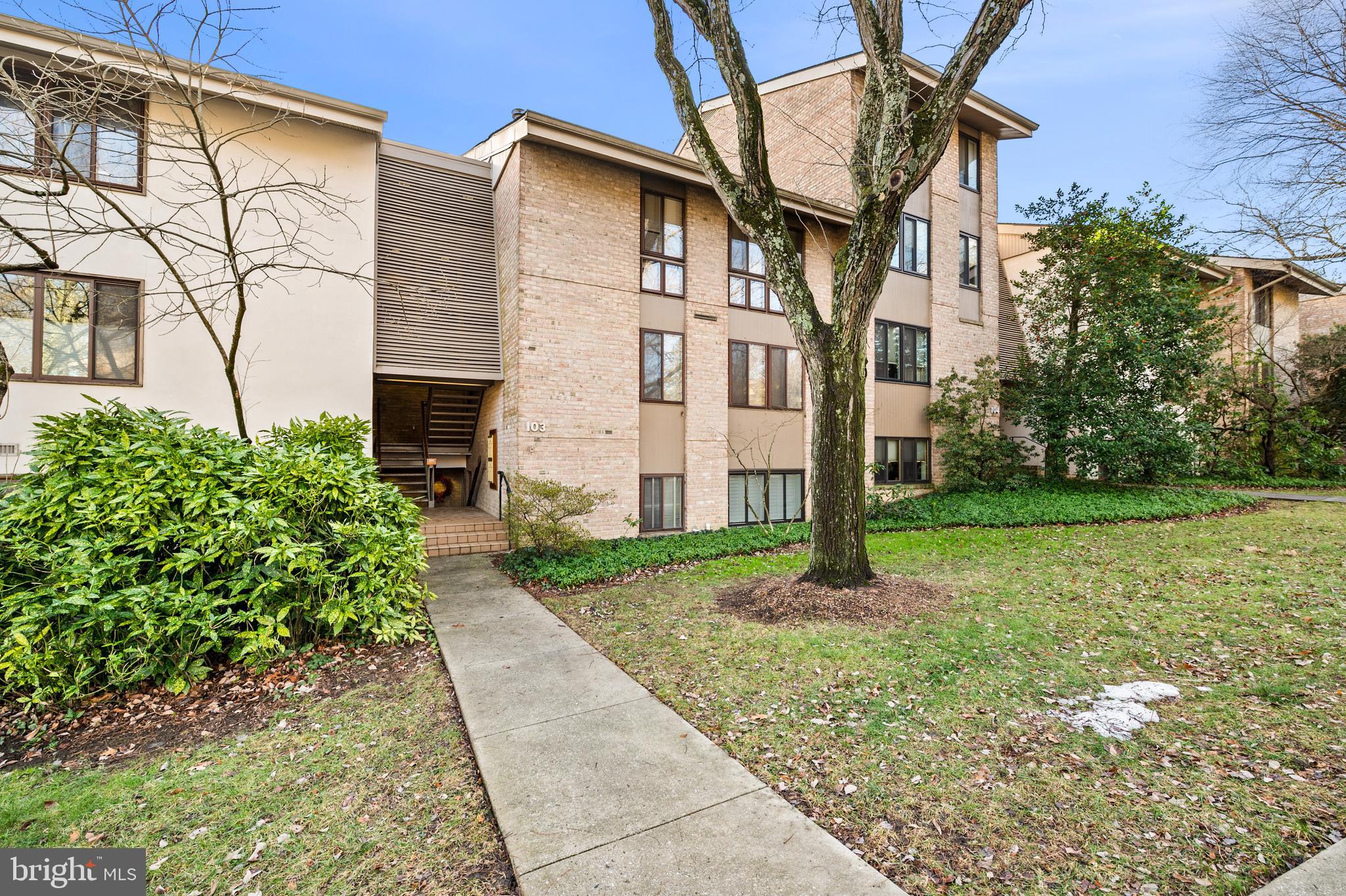 FURNISHED RENTAL in Cross Keys - faces south with wonderful light and NEVER BEFORE USED KITCHEN!  All new appliances, backsplash, granite, oak flooring and white shaker cabinets.   MID LEVEL unit.     Attractive deck  overlooks treetops.  The spacious living room is bright and open.  There is lots of storage space in this home.  Plenty of parking is always available out front.  Water (including hot water) is included in the rent along with the use of 3 pools and a tennis/pickleball court.  Come and enjoy an easy and convenient lifestyle.Available asap, subject to a few touch-ups.  Negotiable lease terms.