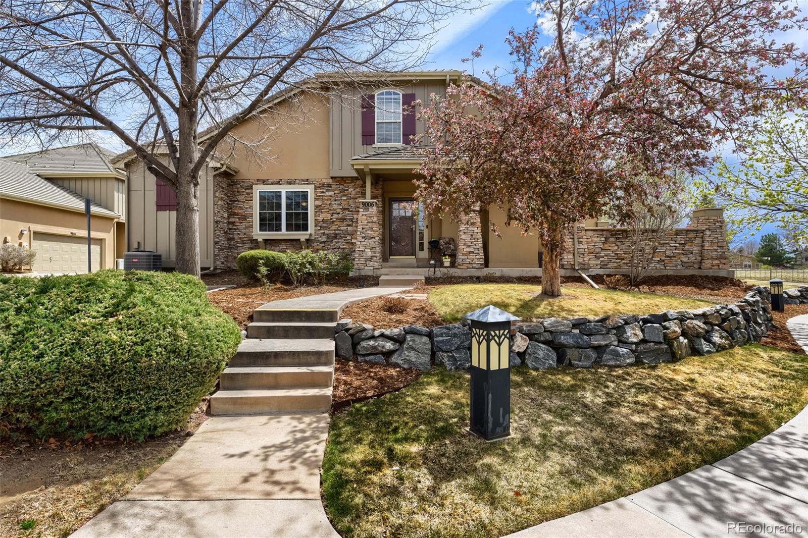 Beautiful 2 story townhome in the Turnbury / Highlands Ranch Golf Club community is an end unit and features 2 bedrooms, 2.5 bathrooms, loft, finished basement (rec room / family room) and 2 car attached garage. Vaulted ceilings and many windows allow the natural light to cascade in – bright and cheerful. The upper loft is perfect for an office), craft room or play room or can easily be converted to a 3rd bedroom – endless possibilities. Main floor bedrooms are perfect for someone who does not want to climb stairs. The finished basement is great for a rec room or family room (with egress windows).  New stainless steel kitchen appliances (induction range), Ceiling fans, gas fireplace as well as a brand new furnace & central air conditioning (with a 3 year service plan) keep this home comfortable all year long.  Neutral tones make it easy to picture yourself calling this one home. Relax on the private patio located off the kitchen. Low maintenance living – just lock up and go.  Easy access to the golf course. Close to dining, shopping, entertainment and other amenities. Don’t miss your opportunity – Welcome Home!