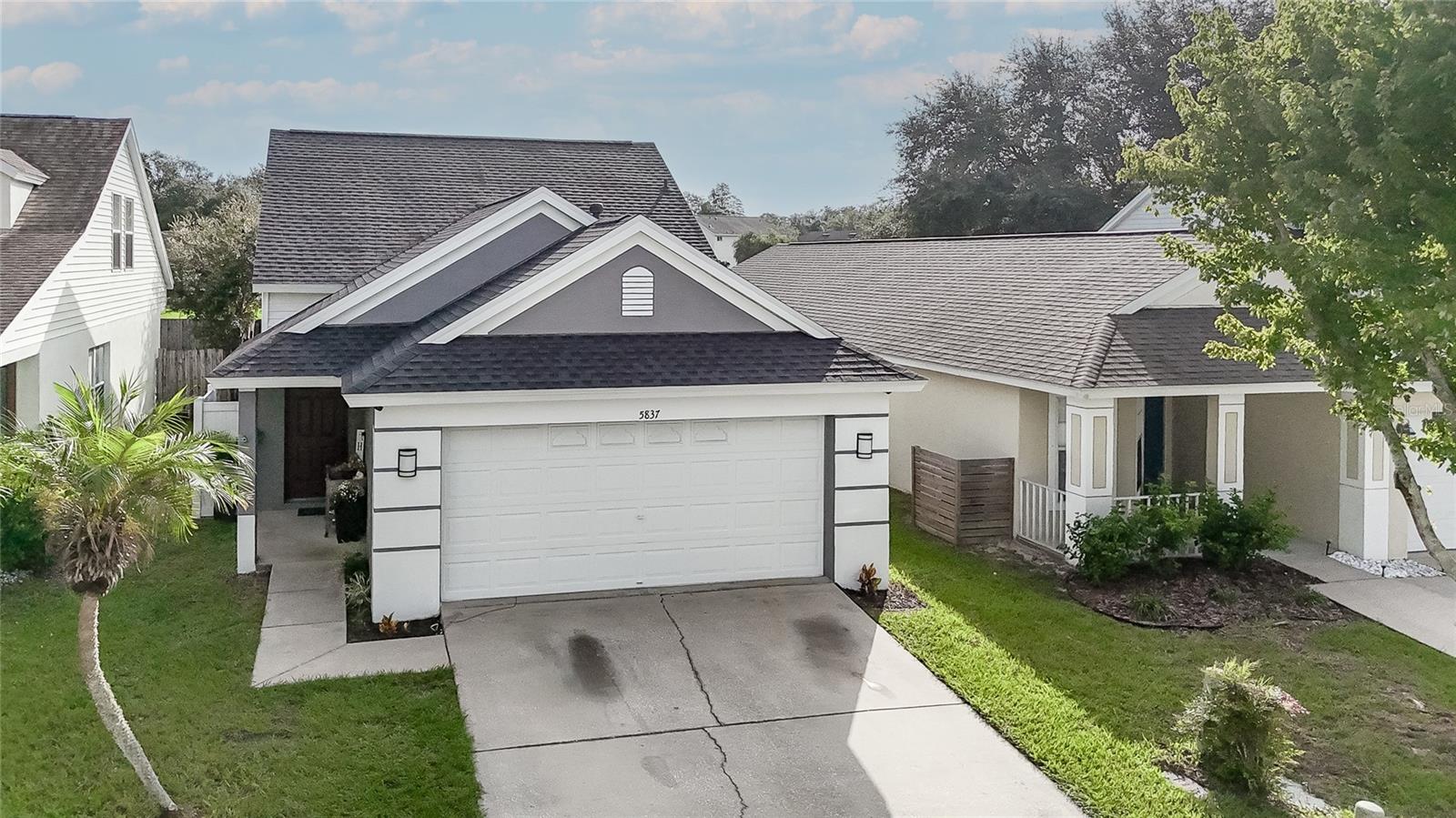 NEW ROOF 2025 | POND VIEW | FIRST-FLOOR PRIMARY SUITE | SCREENED LANAI | FENCED BACKYARD | NO CDD FEESWelcome to this charming two-story home with a spacious, functional floor plan designed for comfortable everyday living! With a NEW ROOF installed in 2025, this home offers added peace of mind and exceptional value.Step inside to discover a generous great room, an open-concept kitchen with a cozy breakfast nook, and a conveniently located first-floor primary suite featuring two closets for ample storage. Upstairs, you'll find two additional bedrooms and a full bathroom. One of the bedrooms is exceptionally spacious and features its own sitting area, ideal for a home office, study area, or private retreat.Enjoy Florida living at its best in the large screened-in lanai overlooking the fully fenced backyard with a peaceful pond view. Whether you're relaxing after a long day, entertaining guests, or enjoying the outdoors, this inviting space offers plenty of possibilities.NO CDD FEES Conveniently located near I-75, hospitals, shopping, restaurants, and everyday conveniences. The community also features a resident playground.Don't miss this opportunity to own a home with a newer roof, first-floor primary suite, pond view, and a fantastic location! Schedule your private showing today!