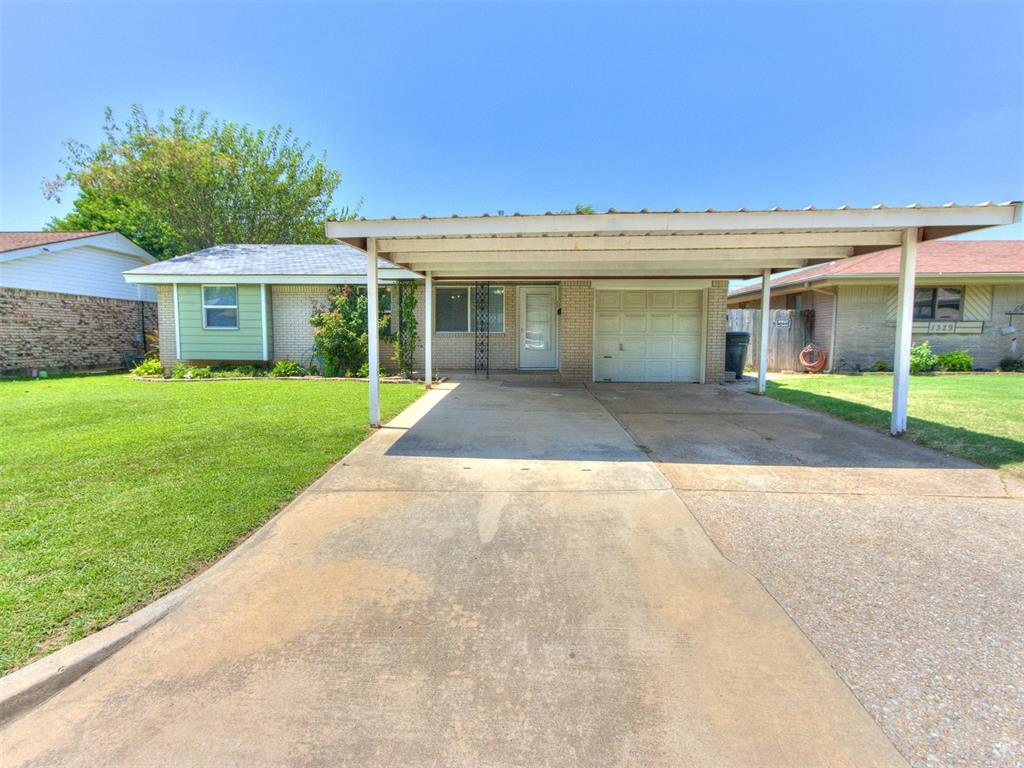 Welcome to this charming three-bedroom home nestled in the well-established Regency Park Addition in Moore! With 971 square feet of thoughtfully designed space, this move-in ready home is ideal for first-time buyers, downsizers, or anyone seeking a well-maintained home in a convenient location.

Freshly painted throughout, the interior feels clean, bright, and inviting. Wood-look ceramic tile flooring flows through the open-concept living room, dining area, and kitchen, offering both style and durability. The kitchen is efficient and functional, with plenty of cabinet space and natural light, making it a pleasant place to cook and gather. All three bedrooms feature low-maintenance luxury vinyl plank flooring and ceiling fans, while the bathroom includes tile flooring for easy upkeep. 

Outside, enjoy the eye-catching curb appeal thanks to well-kept flowerbeds that greet you at the front of the home. A single-car attached garage is complemented by a double-wide carport and additional driveway space- offering ample parking for multiple vehicles. Out back, you'll find a covered patio, perfect for relaxing in the shade, hosting cookouts, or enjoying your morning coffee.

Located in a quiet, established neighborhood with no HOA, this home offers freedom and flexibility. Regency Park is known for its mature trees, friendly atmosphere, and easy access to I-35, local schools, shopping, dining, and parks.

Whether you're relaxing in your cozy living space, tending to the garden, or enjoying the shaded front or back porches, this home is full of possibilities. Schedule your showing today and see what makes this home stand out!