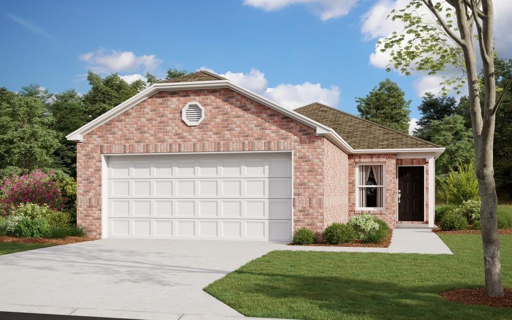 The COOPER floor plan ia a single-story home that optimizes space and prioritizes ease of living. An open-concept design includes the family room and a versatile kitchen/ dining area for everyday multitasking. An attached patio provides outdoor space. Nearby is the cozy owner’s suite with a private bathroom and spacious walk-in closet, while two bedrooms are located at the opposite end of the home. Prices, dimensions and features may vary and are subject to change. Photos are for illustrative purposes only.