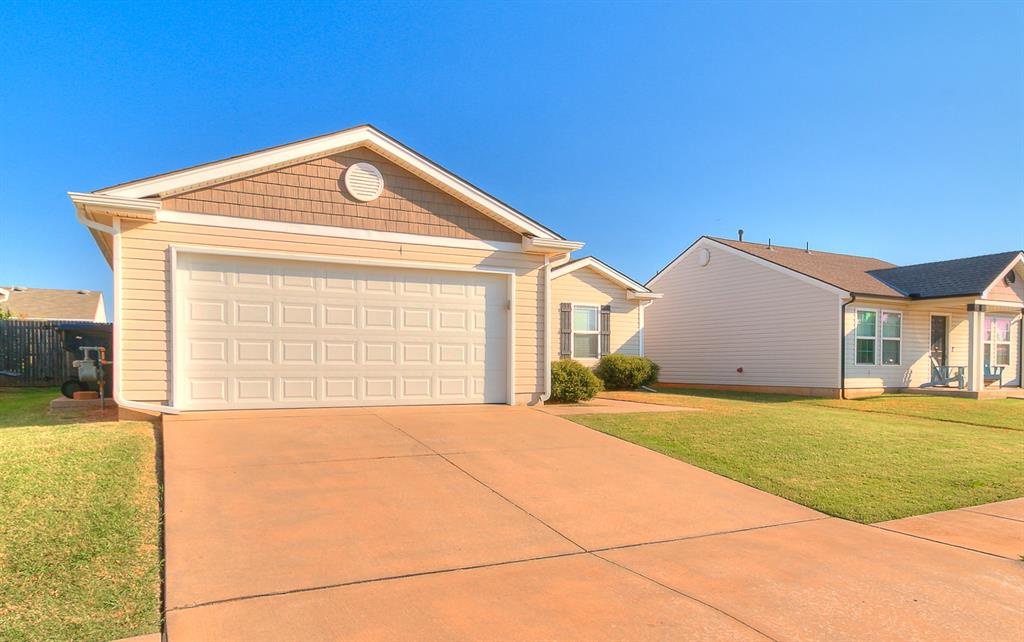 Welcome home to this charming 3-bed, 2-bath Edmond beauty located in the quiet Marble Leaf Addition! Built in 2010, this well-maintained home offers an inviting open layout with 1,164 sq ft of living space. The spacious living room features updated flooring, neutral paint, and great natural light. The kitchen is equipped with maple cabinetry, Silestone quartz countertops, tile backsplash, and stainless fixtures—perfect for any home chef. The primary suite includes a private bath with marble countertops and a generous walk-in closet. Step outside to a covered patio and fenced backyard, ideal for entertaining or relaxing evenings. Recent upgrades include a new roof (2024) and hot water tank (2024) for added peace of mind. Conveniently located near NW 150th St, Penn Ave, and Western Ave, you’ll enjoy easy access to Edmond schools, shopping, and dining.