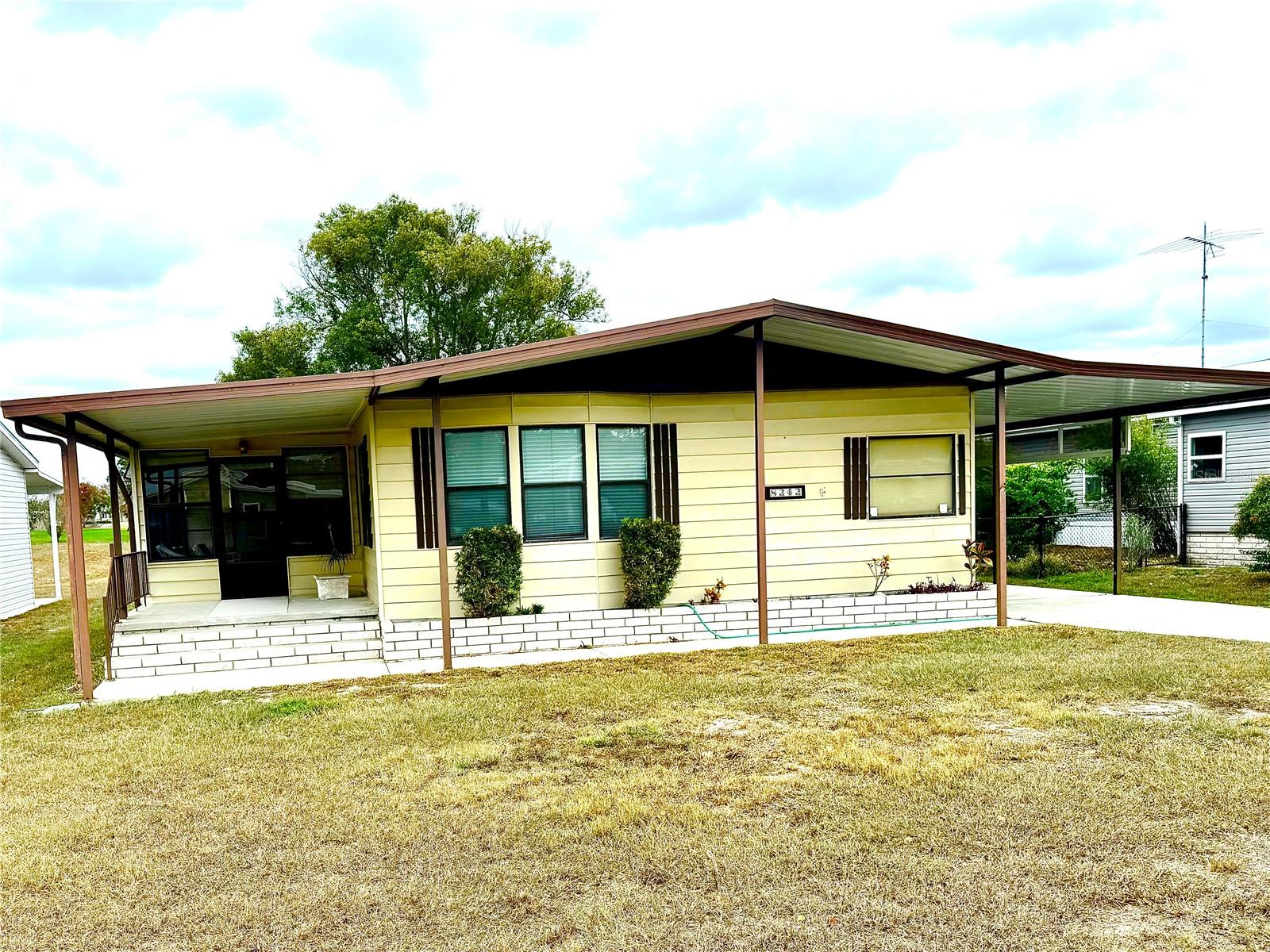 Welcome Home to High Point 55+ Golf CommunityThis 1,560 sq ft, 3-bedroom, 2-bath split floor plan home is filled with opportunity and ready for your personal touch. The spacious great room features vaulted ceilings and a cozy wood-burning fireplace, creating the perfect place to relax after a day on the course or gather with friends.Step out onto the 20-foot lanai and take in peaceful open golf course views—an ideal spot for morning coffee, evening conversations, or simply enjoying the Florida breeze. The split layout offers privacy for guests, while the primary suite provides a comfortable retreat.A shed with golf cart garage door makes getting around the community easy and convenient. Located in the High Point 55+ golf community, you’ll enjoy friendly neighbors, an active social calendar, clubs, and events that make it easy to feel right at home.Close to restaurants, shopping, entertainment, hospitals, and medical facilities, this home offers both comfort and convenience. With a little love, this can be a wonderful place to create new memories and truly make it your own.? Come see the potential and imagine the lifestyle waiting for you.