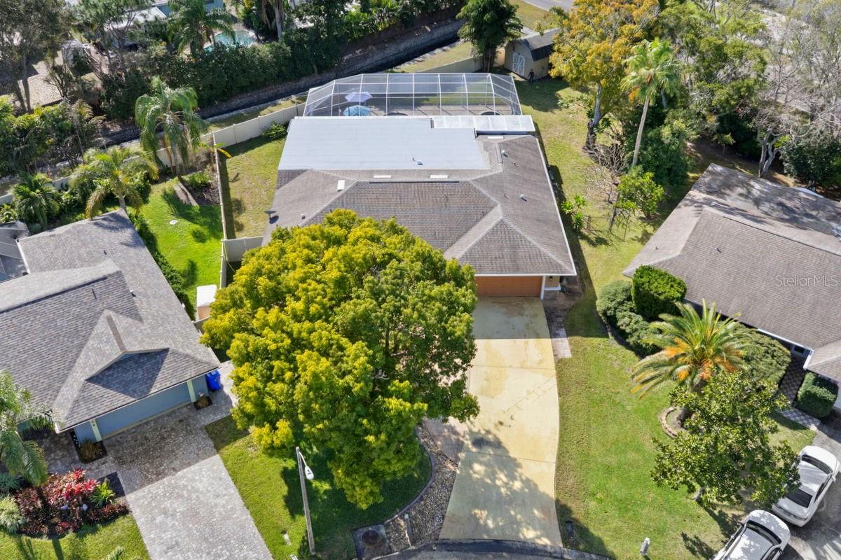 This One-of-a-Kind 4BR/3BA Pool Home, includes a private apartment with countless possibilities! It sits on an oversized .42 acre pie-shaped lot on a street with sparse traffic in a Non-Flood zone. The home has an attractive curb appeal with tropical landscaping, mature trees, and a 4-car parking pad. It has been tastefully updated and features numerous upgrades!!! A covered porch with double door entry welcomes you to the home. Upon entering, natural light adorns the foyer and formal living room. An updated large gourmet kitchen will inspire the culinary enthusiast and is adjacent to a spacious formal dining room. A huge family room with bonus area is the PERFECT setting to enjoy a movie or football game. French doors lead to a 60' travertine pool deck, lanai, and large heated pool & spa in a newer screened enclosure. The abundant indoor and outdoor living spaces make this home GREAT for entertaining! Retreat to the master suite which includes an updated private bath and walk-in closet. 2 additional bedrooms and an updated hall bath complete the main home. There is also an attached 1BR/1BA mother-in-law suite which can double as a place to host family & guests, OR a home office. It includes a private side door entry into a large apartment with kitchenette, and separate full bath & bedroom. The property includes the following updates, KITCHEN: custom wood cabinets with hardware, quartz counters, travertine backsplash, stainless double sink, faucet, glass cooktop with vent hood, stainless built-in wall oven & microwave, disposal, stainless dishwasher, stainless fridge with ice maker, and a quartz dry bar, MASTER BATH: vanity with double sinks, faucets, mirrors, toilet, showerhead and custom tiled walk-in shower with glass enclosure, HALL BATH: vanity, faucet, mirror, toilet, and showerhead, APARTMENT: side entry door, custom wood cabinets, quartz counters, stainless sink, faucet, fridge, microwave, disposal, and washer & dryer, APARTMENT BATH: vanity, faucet, mirror, toilet, showerhead and custom tiled walk-in shower with handrails & shower bench, INTERIOR: hurricane impact windows & doors, plantation shutters, whole house re-pipe, reverse osmosis water, tankless water heater, electrical box with separate A/C power box, light fixtures, ceiling fans, recessed lights, crown molding, and Ring doorbell, EXTERIOR: whole house Generex gas generator, PVC fence, flat roof, pool cage, travertine pool deck, pool pump & heater, electricity in shed, Plus reclaimed water sprinkler system. Home is ideally located a short drive from supermarkets, banks, major shopping hubs, Westfield Mall, the Dunedin Causeway, Honeymoon Island, and Historic Downtown Dunedin, with its unique shops, top rated restaurants and countless activities. The area also offers: beaches, parks, casual & fine dining, roof top bars, micro-breweries, cafes, bike riding, boating, fishing, downtown festivals, concerts, art shows, spring training baseball, championship golf, sunsets, and events at the Community & Fine Art Centers. This is a MUST SEE for buyers seeking a move-in ready Dunedin pool home with a private apartment, and an active & vibrant lifestyle. This is a Great Home in a Great Location!