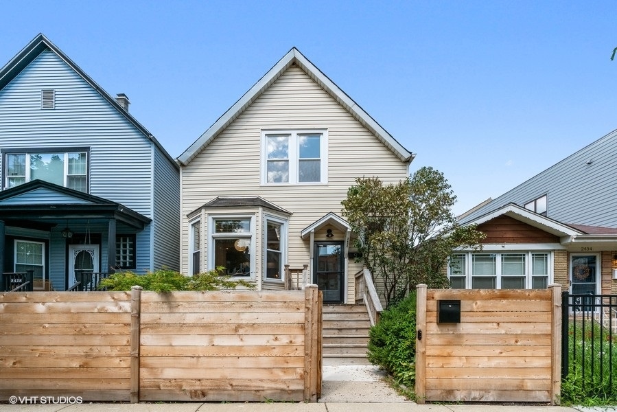 Newly renovated historic farmhouse features 4bd/2.1ba located on a lovely tree lined street in the unbeatable Logan Square neighborhood! This open floor plan home has tons of charm and style blending modern and farmhouse design aesthetics together with stained-glass front window and newly rehabbed kitchen with brand new stainless steel appliances, granite counters and porcelain tile. Separate space for large dining area. Upstairs features three spacious bedrooms with fully remodeled bathroom including marble flooring, white subway tile, new vanity with marble top and more! Large hall closet with custom built ins. Fully remodeled basement with 4th bedroom, full bathroom and family room. Central heating and cooling and in unit washer & dryer! HUGE fully fenced backyard perfect for entertaining and pets! Two car garage included in rental price. Avail 9/1/25.