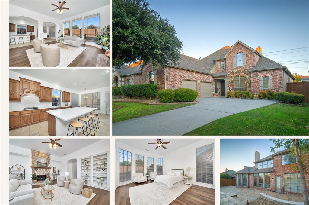 Located in Hickory Ridge, a prime Plano neighborhood zoned to award-winning Frisco ISD schools, this stunning Highland home combines modern updates with timeless design. Step inside to find soaring ceilings and walls of windows that fill the home with natural light. The open-concept layout centers around a chef’s kitchen featuring a huge quartz island, perfect for entertaining family and friends.
With four spacious bedrooms, three and a half baths, and a dedicated office, this home offers room for both work and relaxation. Upstairs, enjoy a large game room—ideal for movie nights or playtime.
Outside, experience true Texas outdoor living with an expansive patio area perfect for dining, lounging, and hosting gatherings. Thoughtful updates throughout make this home move-in ready and designed for today’s lifestyle.