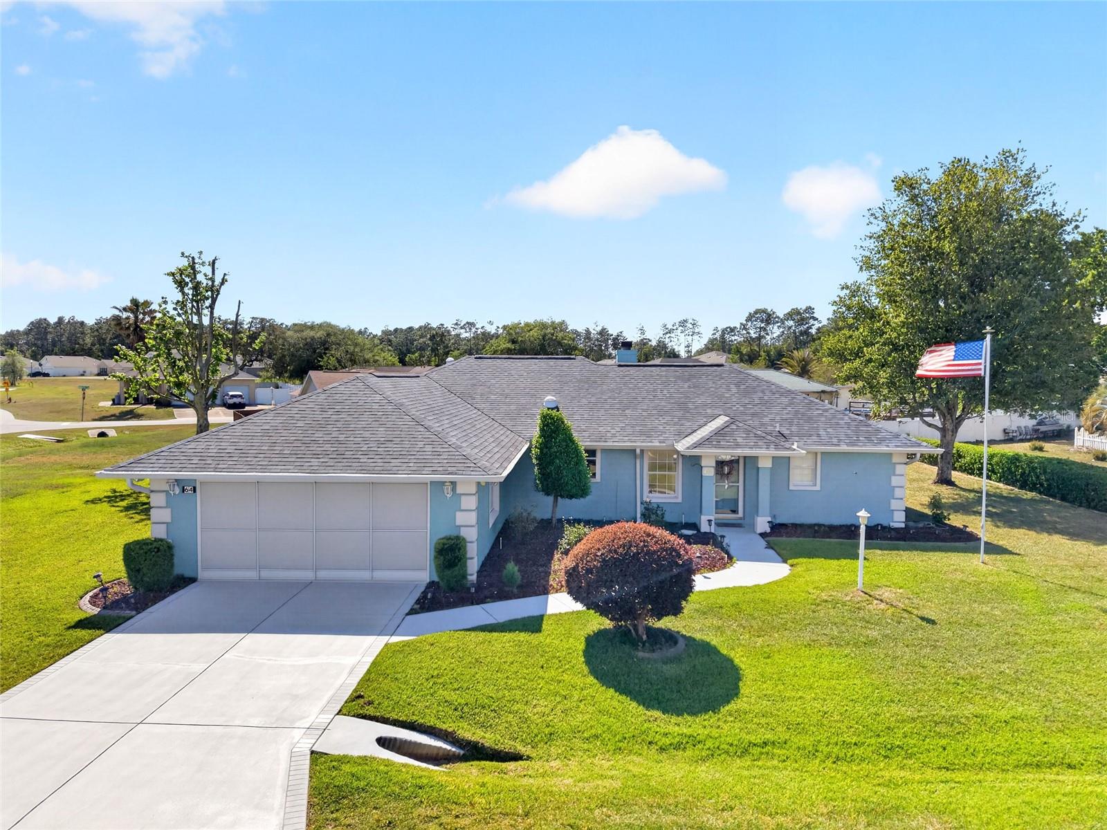 Welcome Home! Corner oversized lot, custom driveway, with Bahia grass, new exterior paint boasting over 1,700 SqFt is now available in the desirable Silver Springs Shores! From in the interior to the exterior this home is move-in ready. Upon entry you will notice how immaculately maintained this one of a kind home is. Split concept featuring an ensuite shared spare bathroom with one of the spare bedrooms with an impressive walk-in closet perfect for guests! One of a kind layout you do not see anymore these days, with the kitchen at the heart of the home featuring a built in oven, flat cooktop island, and a ton of cabinet space for storage with an additional pantry. Kitchen also includes granite countertops. The master suite has a deep walk-in closet and ensuite bathroom. This owners retreat can easily fit a king sized bed set. Uniquely there is a built in fireplace perfect for a sitting area or enjoying the ambiance. As you step into your Florida room, you'll notice how spacious it is. Open the doors to let the fresh Florida air in or close the windows and let the ac cool you off with a view. Fenced in back yard, bring the pets! Bigger ticket items have already been taken care of, new roof installed in 2025 is an architectural long lasting roof. HVAC also recently updated. Close to Publix, Walmart, Lake Weir for waterfront dining, Silver Springs State Park for water activities, and Ocala national forest. Just a drive from Florida turnpike and I75. Come and see this one of a kind home today!