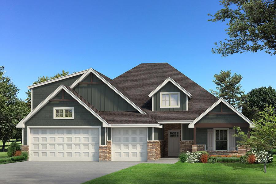 This Blue Spruce Bonus Room 1 floor plan includes 2,640 Sqft of total living space, which features 2,350 Sqft of indoor living and 290 Sqft of outdoor living space. There is also a 590 Sqft, three car garage with an in-ground storm shelter installed. This home offers 4 bedrooms, 3 full baths, 2 covered patios, a large bonus room, and a utility room. The great room welcomes a pristine cathedral ceiling with crows feet and a ceiling fan, excellent wood-look tile, rocker switches throughout, a gas fireplace featuring a stacked stone detail, Cat6 wiring, and large windows. The kitchen supports stainless steel appliances, a 5-burner cooktop, 3 CM countertops, a center island with a trash can pullout installed, well-crafted cabinets to the ceiling with under cabinet lighting and cabinet hardware installed throughout, exceptional pendant lighting, and a separate walk-in pantry. The primary suite features a sloped ceiling with a ceiling fan, windows, and our cozy carpet finish. The attached primary bath hosts separate vanities with framed mirrors, a European walk-in shower with a rain shower head and Arizona Flash tile, a free-standing tub, a private water closet, and a HUGE walk-in closet. Outdoor living has a wood-burning fireplace, a gas line, and a TV hookup. Other amenities include our healthy home technology, a tankless water heater, a whole home air filtration system, R-44 insulation, and so much more!