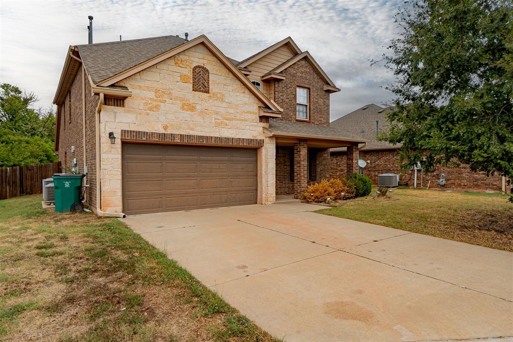 Welcome to Falling Springs in Northwest Oklahoma City! This 5-bedroom, 3.5-bath home offers an open floor plan, first-floor primary suite, dedicated second living for study/home office and new flooring in the downstairs main living areas. The kitchen, dining and living areas flow together and provide plenty of natural light. Four additional bedrooms and two full baths are located upstairs. Outside, enjoy a fully fenced backyard, extended patio and greenbelt setting. Neighborhood amenities include a community pool and playground.