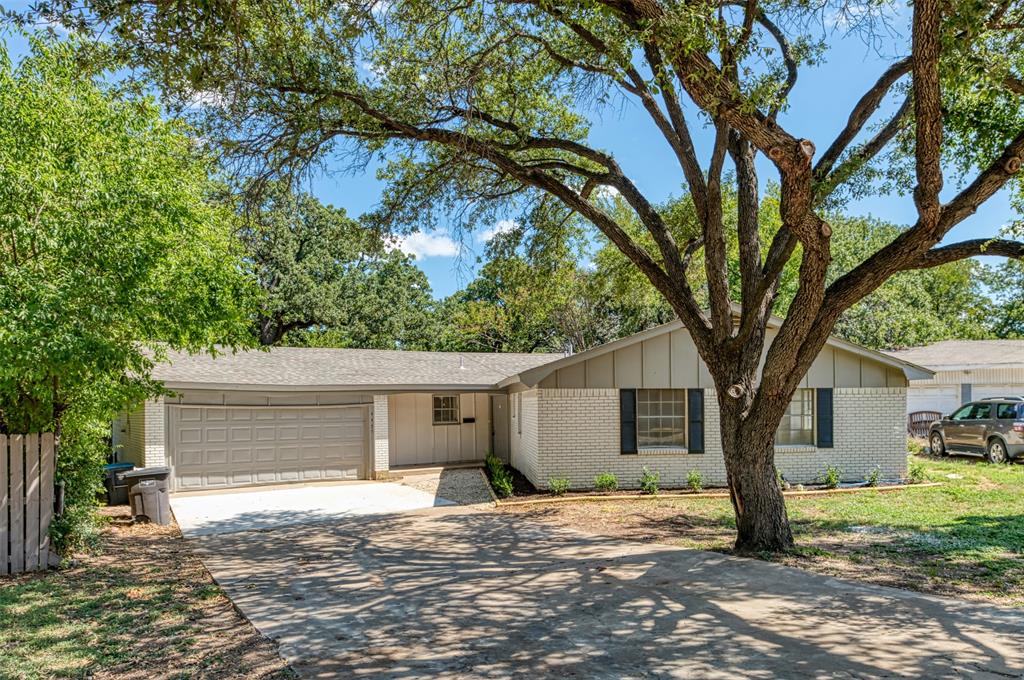 Great home located close to Hwy. 287 and downtown Ft. Worth with 4 bedrooms and 3 full bathrooms. An outstanding floorplan an open concept with the kitchen, dining space and living room flowing together making a perfect entertaining area.  The kitchen has an island with a breakfast bar sitting option as well as granite counter tops and stainless appliances. There are 2 primary bedrooms, one of which has an extra sitting area and is separated from the other bedrooms. The backyard has a large covered patio and a storage building. This is a great family home!