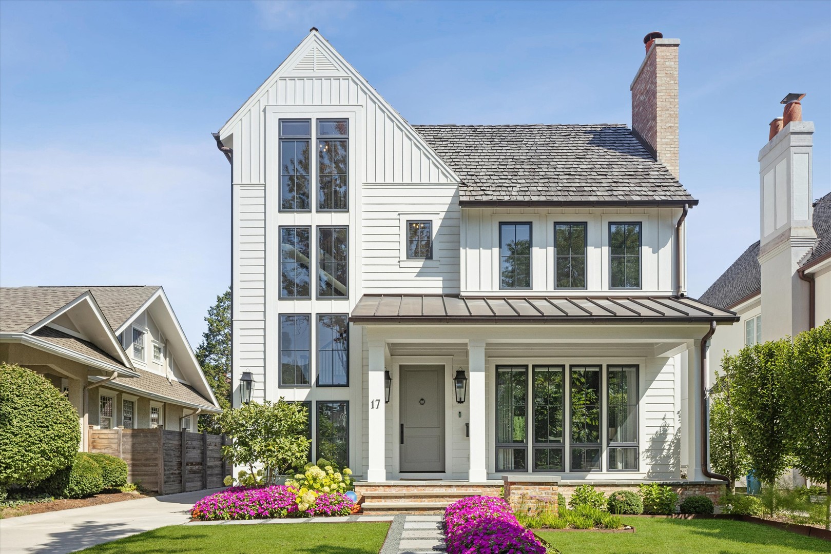 A rare assemblage of pure excellence. Here's a Byrne Builders custom creation embellished at the highest level by an interior designer who made this her own home. Every aspect of 17 Ulm Place is unmistakably at the hand of bespoke design. Crafted in 2021, this nearly 4,300-square-foot sanctuary balances architectural artistry with effortless daily living. The culinary suite anchors the home-outfitted in honed quartzite, quarter-sawn oak, and a complete Wolf, Sub-Zero, and Cove appliance package. Entertaining flows naturally past a dedicated beverage bar to a private rear oasis curated by Hinsdale Nurseries, completed by an adaptable coach house retreat. Tactile refinement defines every surface: Ann Sacks and Kelly Wearstler tiling, Phillip Jeffries wallcoverings, and a primary sanctuary anchored by a double-vaulted ceiling and free-standing soaking tub. From the Chicago brick lower-level lounge to the cedar-roofed exterior and the landscape lined in Bluestone and Jerusalem stone, this is a rare statement of timeless restraint. Private viewings arranged by appointment. Quick close is possible.
