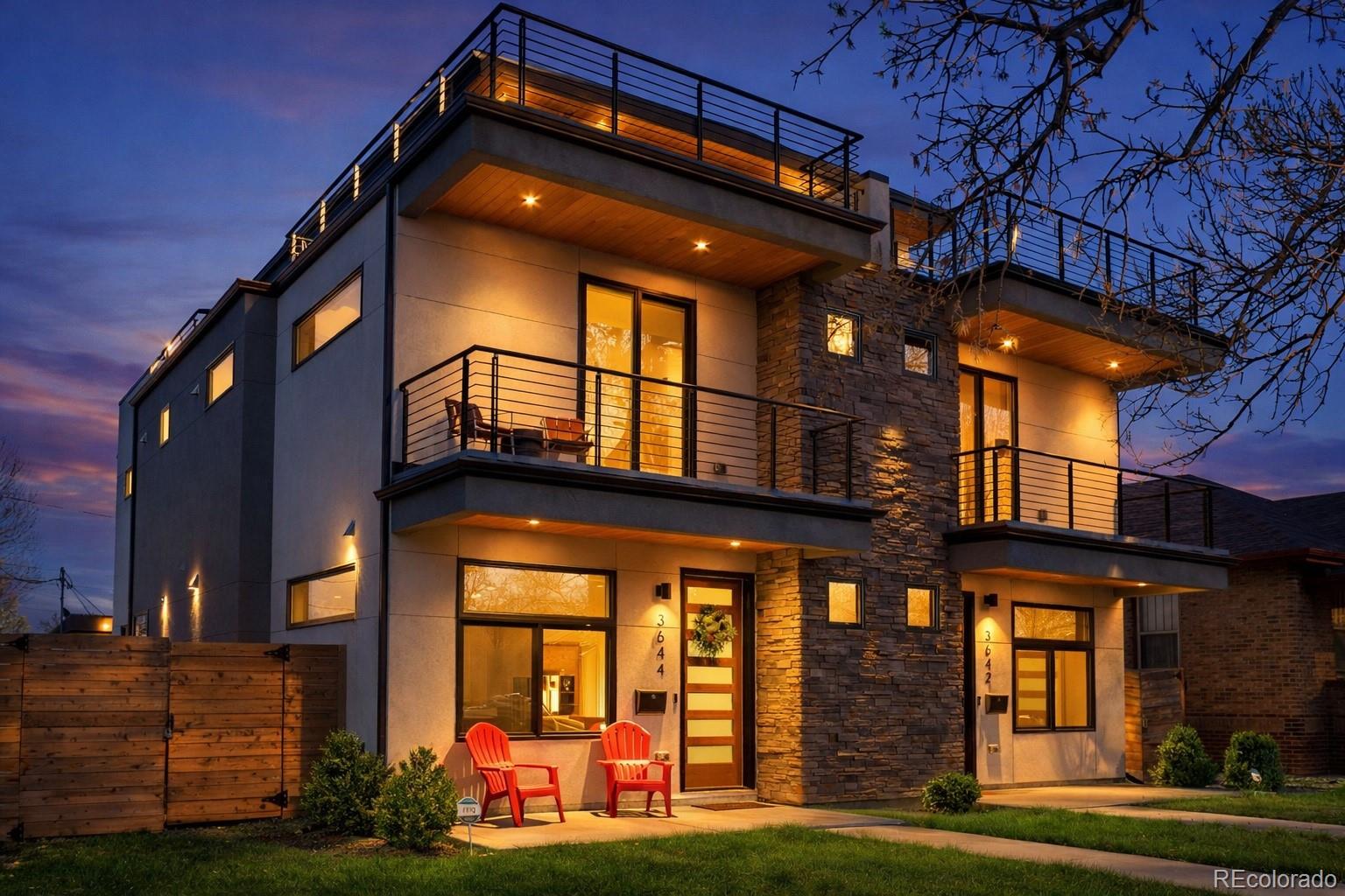 West LoHi X Highlands living at its absolute finest. Built in 2021 & lightly lived in, this stunning 3-bedroom, 5-bath home with 2 roof top decks & a fully finished basement is a rare offering in one of Denver's most coveted neighborhoods.No detail was overlooked & no expense spared in designer upgrades. Soaring ceilings & an abundance of natural light frame a home dressed in luxury at every turn - RH hardware, designer lighting & RH plumbing fixtures, Hunter Douglas electric blinds with blackout shades, apron-style premium quartz countertops, a coffee bar, upgraded appliances throughout & gorgeous wood floors. Not a single builder-grade finish in sight. Primary Bedroom Suite has a private balcony, gorgeous bathroom & custom California Closets walk-in. Secondary bedroom has en suite full bathroom & walk-in closet. Entertain effortlessly across two rooftop decks (& gas connection for grilling) - one capturing western Front Range & sunset views, the other welcoming the morning with city skyline & sunrise panoramas. Host in the expansive basement complete with a wet bar & beverage fridge. 3rd floor room (office/gym/4th bedroom) offers two decks, wet bar, beverage fridge & bathroom. Two HVAC systems ensure year-round efficiency & comfort. Two laundry hookups (second floor & basement) make daily life seamless. This gem has an eastern facing backyard patio & lawn, perfect for adding shade to warm summer evenings, & a manicured front yard on a quiet, tree-canopied street with plenty of additional street parking for guests. The 2-car detached garage with 220V charger & alley access, complete this exceptional home.Beyond the front door: the very best of LoHi X Highlands — independently owned restaurants, neighborhood coffee bars, breweries & cocktail lounges, shops, pilates/gyms/yoga, and the pulse of one of Denver's most desirable urban communities.Thoughtfully designed. Effortlessly livable. Meticulously maintained. Truly exceptional.*See Virtual Tour*