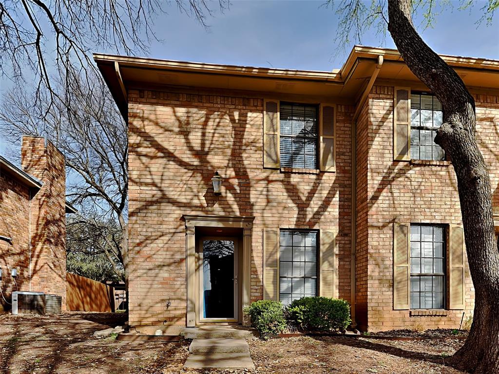 ***$500 off First Full Months rent with move in on or before 5-31-2025***Beautiful Brick 2-bedroom, 1.5 bathroom townhome ready for move in now! Quaint kitchen with plenty of cabinet and counterspace, modern light and bright feel! Fridge included with the home. Large living space with a cozy fireplace opening to the breakfast nook! Private fenced backyard perfect for sipping your morning coffee. 2 covered parking spots! Both bedrooms are decently sized and upstairs, 1 full bathroom upstairs! Stackable washer -dryer will come with the home. Modern fixtures and warm paint tones throughout home! NO carpet! Minutes away from Chisholm Trail PKWY, close to shopping, dining and entertainment. Perfect low maintenance home!