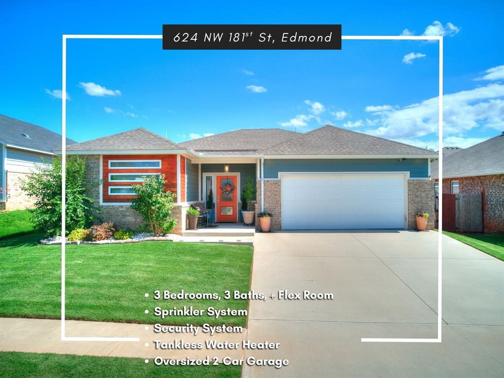 Immaculate, contemporary home featuring 3 beds, flex room, and 3 full baths (a rare find) and an oversized 2-car garage!  The home features attractive wood-look tile throughout the main areas of the home, creating a clean, consistent flow throughout.  In the spacious kitchen, open to the living and dining, you’ll find expansive cabinets and quartz countertops, under-cabinet lighting, stainless steel appliances including a modern vent hood, and a walk-in pantry. A large picture window in the dining room and a sliding glass door with side windows spanning 8'10" offer ample natural light and a stunning view of the ultra-private backyard with covered patio. 
Each bedroom is located in a separate part of the home with a full bathroom for each! In addition to the 3 bedrooms is a spacious flex room off the kitchen that can easily function as a study, formal dining, or sitting room.  2" blinds throughout, a tankless water heater, sprinkler system, and security system are a few of the additional features in the home!