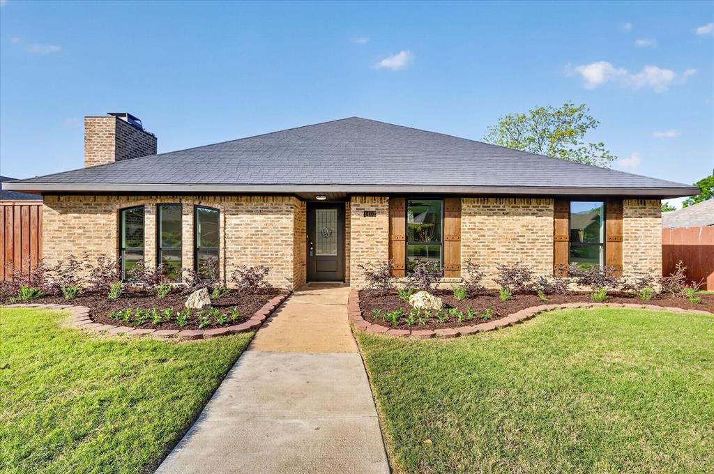 Beautifully remodeled 4-bedroom, 2-bathroom forever home in the highly sought-after Country Meadows neighborhood with NO HOA! Every square inch of this single-story residence was thoughtfully touched during a full renovation, resulting in a move-in-ready gem! Featuring new luxury vinyl plank flooring, fresh carpet, brand-new windows, water heater, updated lighting, and crisp neutral paint throughout. The open-concept kitchen boasts modern finishes and updated appliances overlooking bright, spacious living areas perfect for both daily living and entertaining. The primary suite offers a luxurious walk-in shower with natural stone countertops, while the guest bathroom has been completely upgraded. Outside, the charming German schmear brick exterior provides excellent curb appeal. The large, fully fenced backyard features a tall privacy fence with gated entry — ideal for securely parking a bass boat, camper, RV, trailer, or even storing equipment for a small business. There is ample room to add a shop or pool if desired. Just steps from Country Meadows Park and minutes from Celebration Park, Allen High School, shopping, dining, and US-75, this home offers the perfect blend of peaceful neighborhood living and convenient access to everything Allen has to offer.