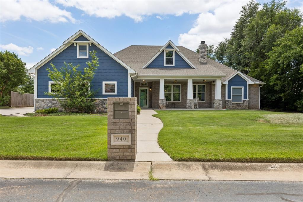 Craftsman-inspired custom home on a private street in the highly sought-after Moore School District. Situated on a ½-acre lot, this 4-bedroom, 4-bath home with a 3-car garage blends luxury, accessibility, and energy efficiency. Features include granite countertops throughout, double ovens, gas cooktop with pot filler, apron-front sink, wood-burning fireplace, built-in bookcases and desk, and a rare 100-year-old Craftsman light fixture above the kitchen sink.Designed for comfort with spray foam insulation, Low-E windows, Energy Star appliances, fire-resistant drywall, tankless water heater, whole-home water filtration, dual HVAC systems, soundproofed primary suite walls, and an insulated garage with Wi-Fi-enabled doors. Outdoor amenities include a screened-in porch, irrigation system, above-ground storm shelter, locking mailbox, and an impressive 75-foot RV pad with full hookups. ADA-prepped secondary primary suite offers future-ready accessibility with grab bar backing and roll-in shower design.Close to highways, shopping and restaurants.