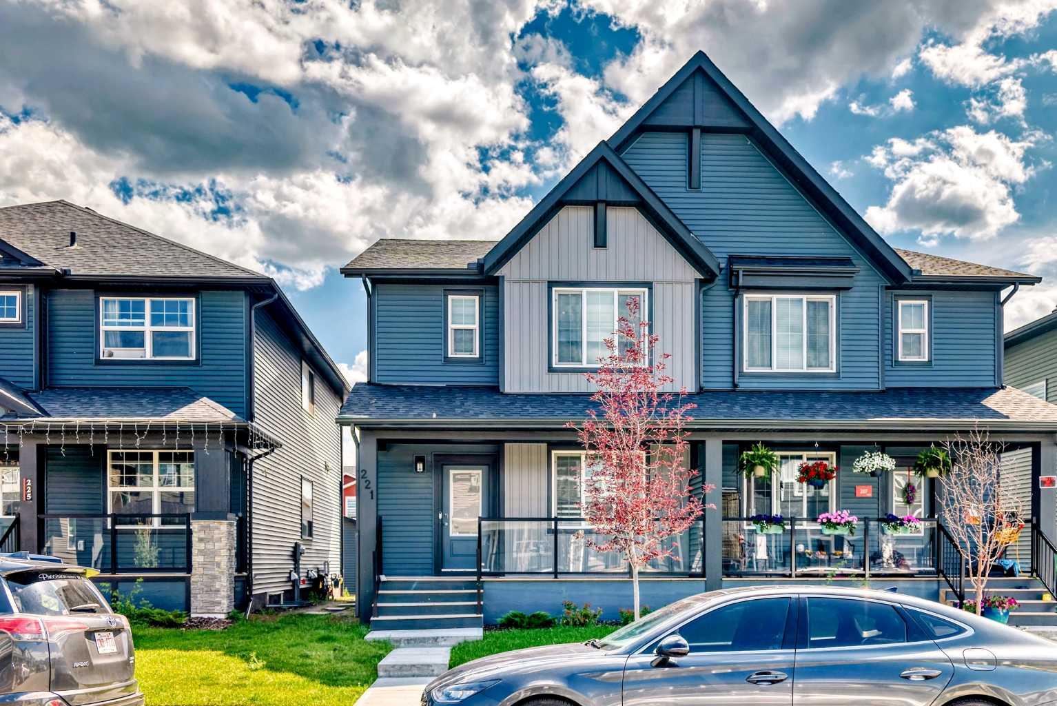 Welcome to 221 Midgrove Mews SW – Stylish, Smart & Spacious in Midtown Airdrie!
This 2023-built Shane Homes duplex blends modern upgrades, thoughtful design, and investment-ready potential. Boasting 2,276+ sq ft of developed space (main floor and lower floor), including a fully finished basement with a wet bar, this 3-bedroom, 3.5-bath home is ideal for upsizers, downsizers, multi-generational families, or savvy investors.
The bright, open-concept main floor features 9-foot ceilings, luxury vinyl plank flooring, large windows, a modern kitchen with quartz counters, a full-height backsplash, a Lanco undermount sink, and Whirlpool appliances. The side entrance provides direct access to the finished basement, perfect for guests, in-laws, or rental potential. Upstairs, is a bonus room, laundry room, and three bedrooms, including a primary retreat with a walk-in closet and a three-piece ensuite. The basement adds a fourth bedroom, four-piece bath, rec area, wet bar, laundry, and storage.
Enjoy the oversized double detached garage, paved alley, and remaining Alberta New Home Warranty on the envelope and structure.
Located in Midtown Airdrie, steps to parks, paths, Midtown Lake, Tim Hortons, Save-On-Foods, and just 10 mins to Costco & CrossIron Mills.
RMS Above Grade: 1,631.3 sq ft | Finished Basement: 645.4 sq ft
Total Developed: 2,276.7 sq ft | Garage: 21’5” x 19’4”
Zoned R2 – Duplex with rear detached garage

Don’t miss this move-in-ready gem in one of Airdrie’s most desirable communities!
Book your private tour today!