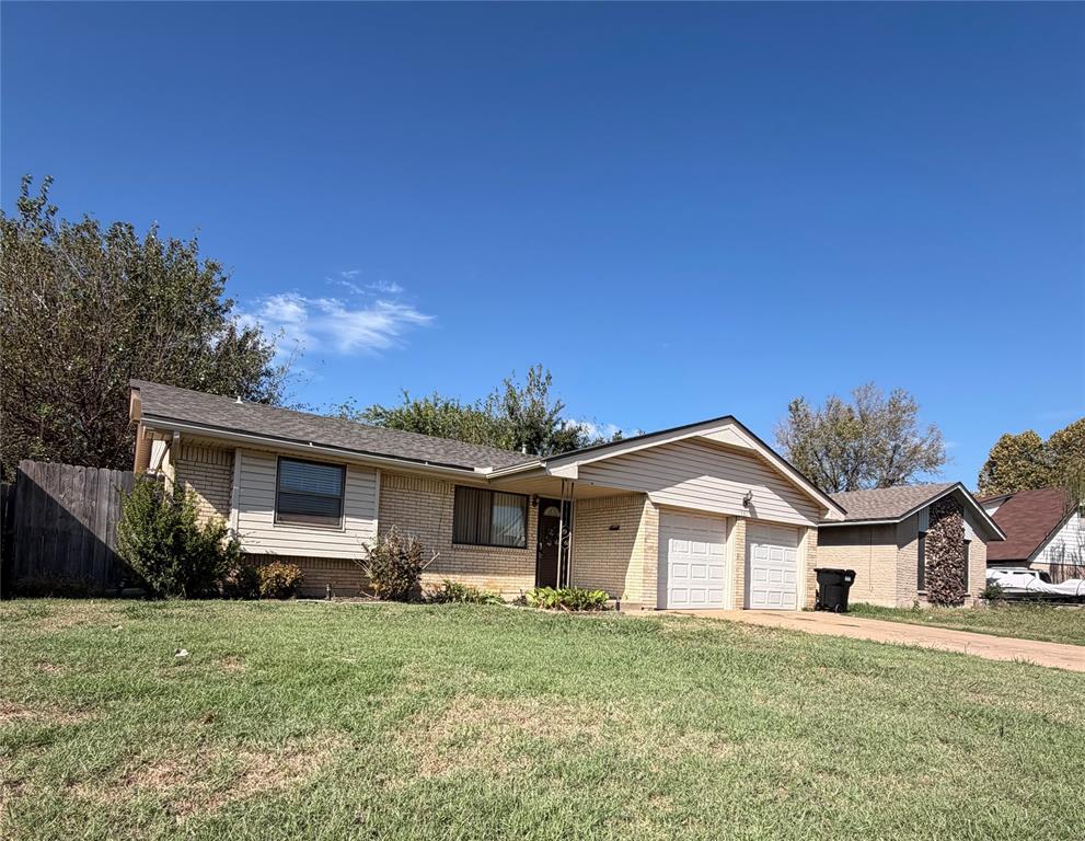 PRICE IMPROVED $2,500! Now vacant and easy to show!!Brick 2 bed, 1 bath home on a quiet street in the heart of Moore, minutes from shopping, dining, schools, and I-35. The big-ticket items are DONE: new architectural shingle roof (2024) and a freshly serviced A/C, so you can move in and relax.Inside, wood-look floors and fresh paint keep the living areas bright. You get a spacious living room, a dedicated dining area, and a kitchen with a full appliance package. The showstopper is the OVERSIZED 2-car garage, with room for both vehicles plus a workshop, gym, or storage. Laundry hookups and a bonus working refrigerator are included.Outside, enjoy a covered front porch, a covered back patio, and a large, fenced backyard shaded by mature trees. The kitchen and bath are clean and ready for your personal touch, so you can add value on your own timeline.New photos coming soon, but don’t wait for them. Pictures can’t show you that garage or that backyard and how great they are! Schedule your showing today!