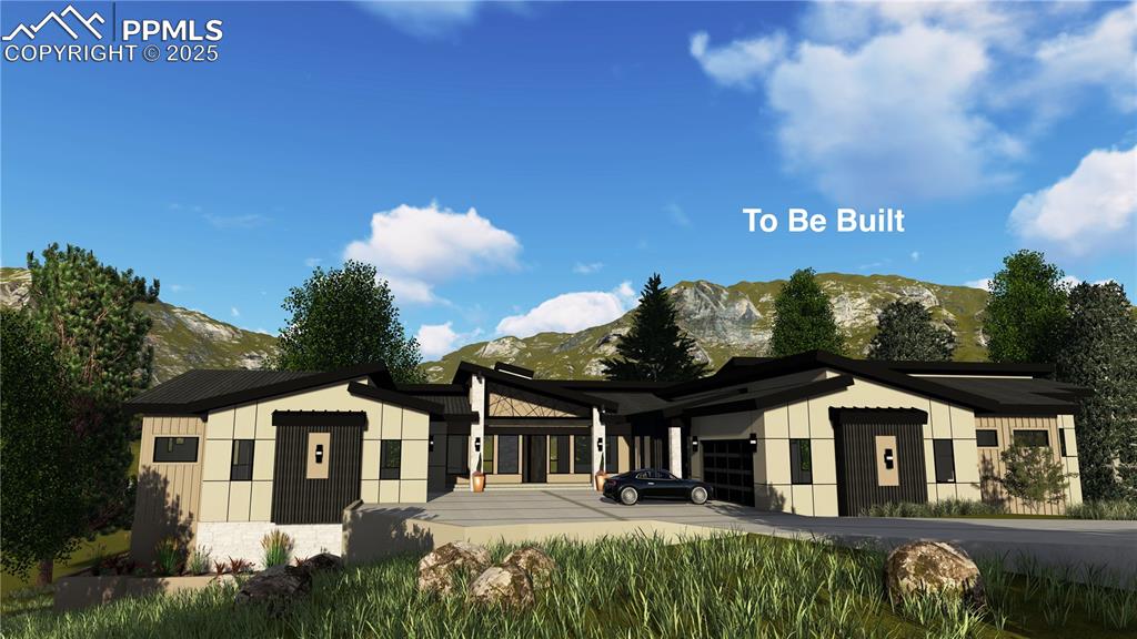 Here is rare opportunity to own a one level home in the exclusive and highly sought after Broadmoor Resort Community. The BRC is a gated community that includes private security and is minutes away from the world-class Broadmoor Hotel. This incredible home will have it all on one level. The design of the home creates true separate space for your guests and family members. On the west side of home you will find the primary suite, the office, the laundry room, a powder bathroom, and can be accessed from the garage dedicated for the owner. The primary suite is generously sized and includes a modern fireplace, large glass door detail, access to a private covered deck, and has an impressive 21'x 15' walk-in closet with custom cabinetry detail. Every day is spa day with the luxurious primary bathroom that includes heated tile flooring, a steam shower, soaking tub, and beautiful details throughout. On the east side of the home you will find 2 more bedrooms each with their own private bathroom, a 2nd laundry room, access from the designated garage, and a refreshment nook. The kitchen is open in design with 2 massive islands, Thermador stainless steel appliances, 2 dishwashers, a prep area with sink & built in coffee machine, Stone counter tops and backsplash, and is the perfect place to gather and entertain. Walk out from the family room through the 16' sliding glass door detail onto a covered deck with built in grill and heaters. Both of the garages are 26'x26' and will be fully finished to include epoxy floors. Positioned on a treed lot, this home will have city and mountain views when it is complete. The heated driveway will make life easier in the winter and your insurance company will be happy to hear about the tile roof. This masterpiece will begin in the near future and is expected to be delivered before the holiday season of 2026.