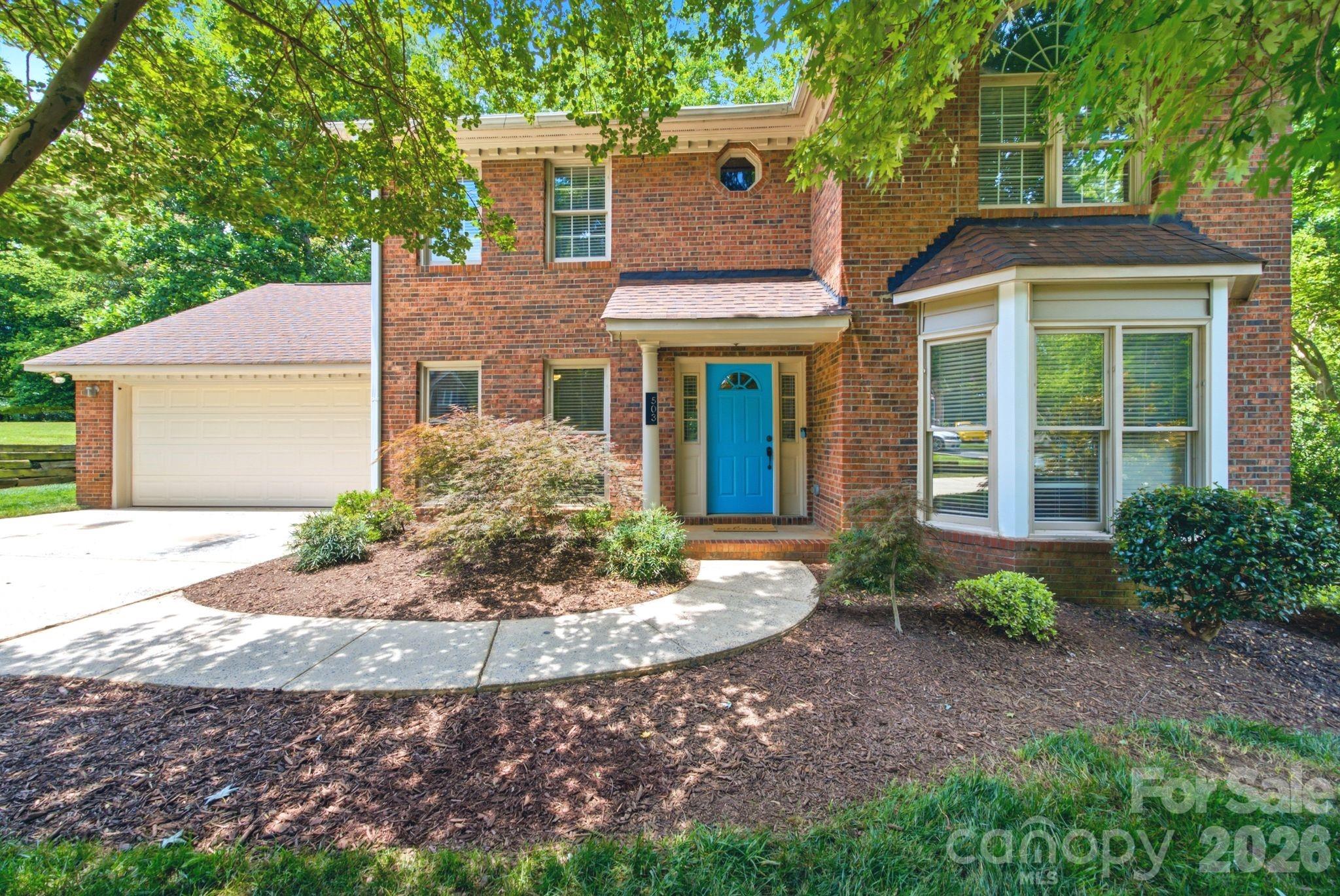 Tucked away on a private cul-de-sac with no HOA, this beautifully maintained home offers comfort, style, and valuable updates throughout. In 2024, the home was upgraded with energy-efficient Cedar Ridge insulated siding that is fade-resistant, low-maintenance, noise-reducing, and designed for long-lasting durability. Step inside to newly refinished oak hardwood floors (2024) and a welcoming floor plan. A private office with French doors is located to the left of the foyer, while the formal dining room with a bay window sits to the right and flows seamlessly into the spacious living room. The living room features a cozy wood-burning fireplace and opens to a large vaulted screened porch (added 2015), creating the perfect space for relaxing or entertaining. An adjacent patio provides a convenient area for grilling along with a nice private backyard for outdoor gatherings. The open-concept kitchen is well-appointed with granite countertops, stainless steel appliances, a glass tile backsplash, walk-in pantry, and a newer refrigerator and dishwasher. The laundry and utility rooms are conveniently located just off the kitchen and offer direct access to the garage. Upstairs, you'll find all bedrooms, including an oversized primary suite with ample space for a sitting area or reading/media nook. The primary bath features a dual-sink vanity with separate mirrors, a garden tub, and a separate shower. Additional updates include a new HVAC system (2026) and garage door replacement (2018)