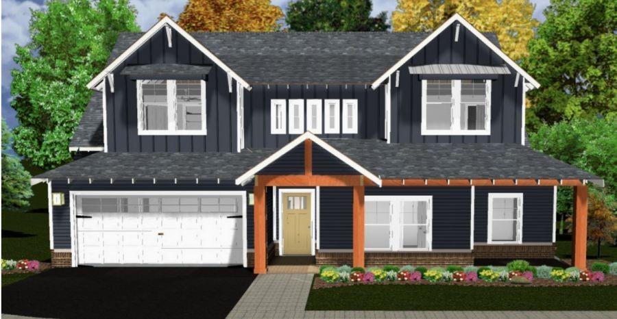 This beautifully designed Hawthorne plan blends charm with thoughtful modern touches—and it backs to amazing views! Featuring 5 spacious bedrooms, 3 full bathrooms, this home offers high vaulted ceilings and a large U-shaped kitchen with double ovens that opens seamlessly into the dining and living areas—perfect for entertaining. The family room showcases a striking stone to ceiling fireplace and wood beams that add warmth and character. The primary suite includes a double vanity, a tub, spa glass shower, and a walk-in closet that conveniently connects to the laundry room. You'll also appreciate the site-finished wood flooring throughout the main living spaces! Currently under construction, finishing Mid Winter 2025. Located in Town Square—Edmond’s historically inspired community—residents enjoy a clubhouse, resort-style pool, fitness center, youth rec center, playground, walking trails, greenbelt, and a scenic fishing pond.