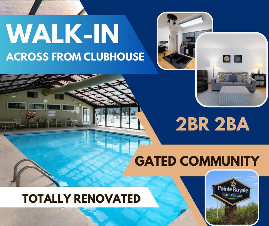 WALK-IN 2BR BA, ACROSS FROM CLUBHOUSE! Totally renovated with designer updates everywhere you look!  Fully Furnished. Just steps from Outdoor Pool, Indoor Pool, & GOLF! Successful Nightly Rental$$$ Located in the prestigious Gated Community of Pointe Royale!  4.7 miles to the Branson Strip. 10 miles to Silver Dollar City. 5.7 miles to State Park Marina. 8.7 miles to the Branson Landing.