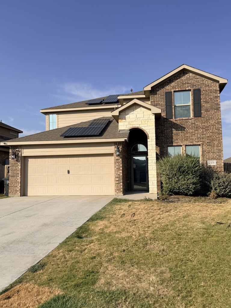 Stunning 5BR, 3.5BA home with primary suite downstairs! Enjoy free electricity with high-end solar panels, a universal Tesla charger, smart home features, water softener & RO system, epoxy garage floors, security cameras, heated/cooled garage, study/flex room, and custom accents. Situated on the largest lot with a huge backyard and extended patio. Too many upgrades to list—don't miss this one!