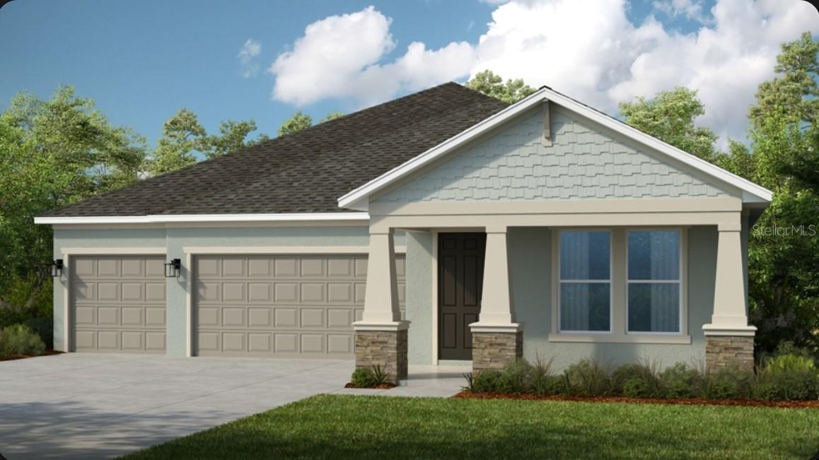 Under Construction. What's Special: Covered Lanai | 3-Car Garage. New Construction - November Completion! Welcome to the Bainbridge at 11397 Bourbon Rose Circle in Esplanade at McKinnon! This thoughtfully designed single-story home offers four bedrooms, three-and-a-half bathrooms, a dedicated study, and a spacious open-concept layout. At the heart of the home, the gourmet kitchen features a large island overlooking the dining area and great room, creating the perfect space for entertaining. The private primary suite is tucked away at the rear of the home and includes a spa-inspired bathroom and expansive walk-in closet. Two secondary bedrooms share a bath near the front of the home, while a private bedroom suite offers added flexibility for guests. Elegant tray ceilings, crown molding, and 8-foot interior doors enhance the home's appeal, while the covered lanai extends the living space outdoors. Additional Highlights Include: powder bath in place of storage. Photos are for representative purposes only. MLS#O6444985Esplanade at McKinnon Groves offers resort-style living in a gated Winter Garden community surrounded by natural beauty. Planned amenities include a fitness center, movement studio, resort pool and spa, Bahama Bar, pickleball, tennis, and bocce courts. Residents will also enjoy yoga lawns, a Bark Park, rose garden, scenic trails, concierge services, and year-round events. Zoned for Lake County schools, it blends everyday convenience with an active lifestyle.