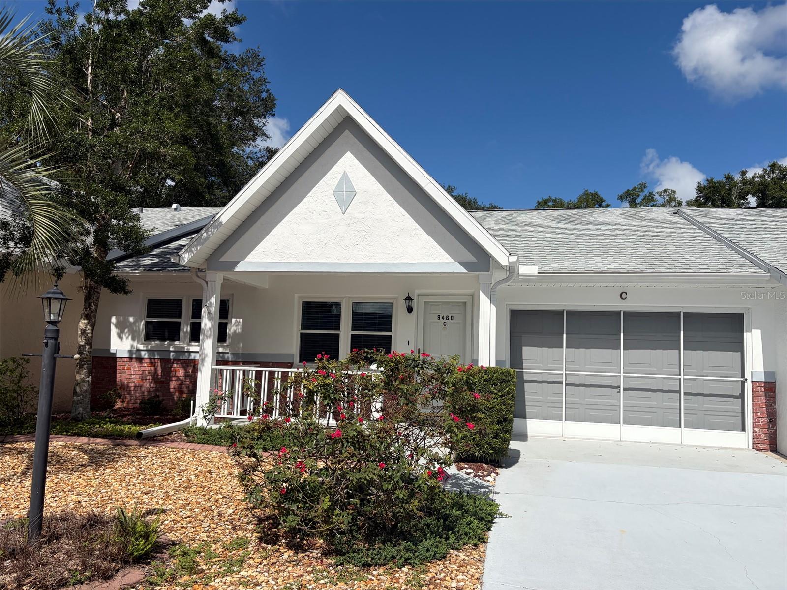 Back on the market with new HVAC, new LVP floors, interior paint and bathroom updates. Welcome to your new life in On Top of the World, Ocala's premier active adult golf course community. This Grand Lafayette model villa is a 2/2 with a 1.5 car garage and a large flex room behind the kitchen for office or crafts. The roof was updated in 2024 and the windows in 2016. The HVAC is brand new! Enjoy talking to your neighbors from your front porch and enjoy the many amenities this community offers like tennis, swimming, pickleball, library, gyms, game rooms, education, farmer's market, entertainment plus more! This villa is located near the front where you have golf cart access to two shopping centers and many restaurants. Move in ready and great neighbors!