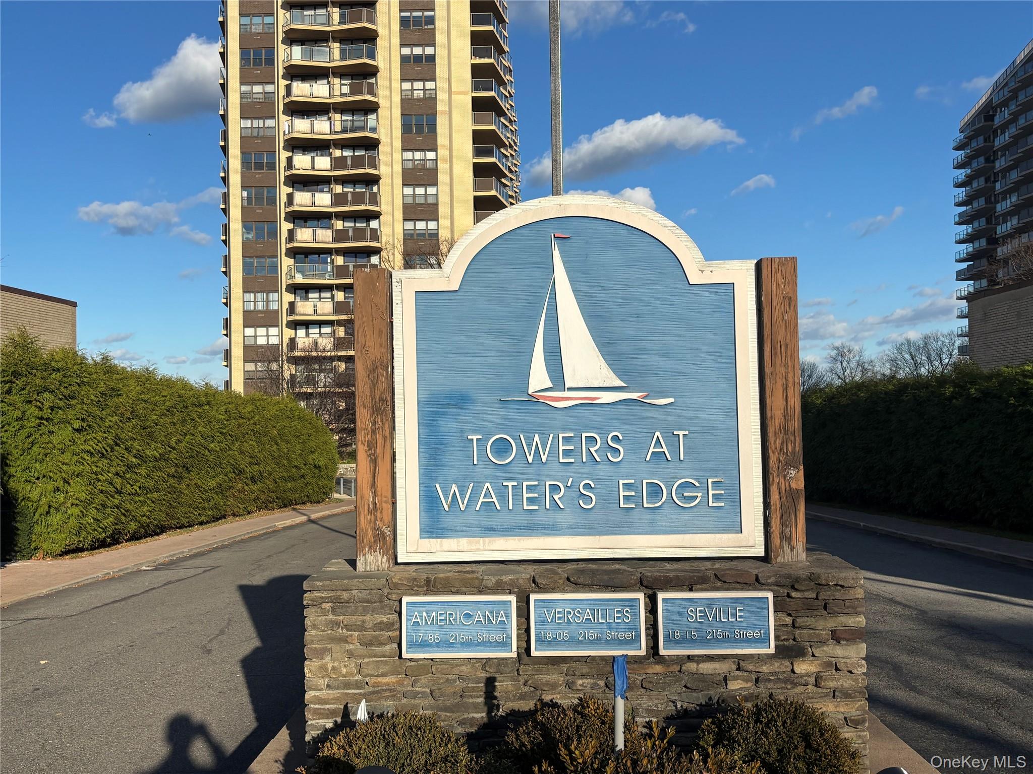 Welcome Home to The Americana At Towers At Water's Edge...A Luxury High Rise With Breathtaking Panoramic Views Overlooking Little Neck Bay & Marina...This 24 Hour Doorman Pet Friendly Building Features Full Service Life Style Amenities Including: Fitness Center Offering  Classes, Outdoor In Ground Heated Pool, Children's Play Ground, BBQ Area, Tennis, Pickle Ball & Basketball Courts, On Site Convenience Store/ Deli With Hot & Cold Prepared Foods, Beauty Spa, Dry Cleaners, On Site Laundry, Community Room...And More...This Most Desirable Corner Apartment Boasts Spectacular Views With Oversized Windows Throughout With 2 Private Terraces, Closets Galore & Custom Built Ins.  Conveniently Located Near All, The Bay Terrace Shopping Center Including The Multiplex Movie Theater, Home Goods, Ben's Delicatessen, StarBucks + Other Eateries, Banks Library, Schools, Trendy Bell Boulevard With it's Many Local Bars, Restaurants, Bakeries, Cafes, Clearview Public Golf Course, Transportation To NYC...And More...The Next Move Is Yours...