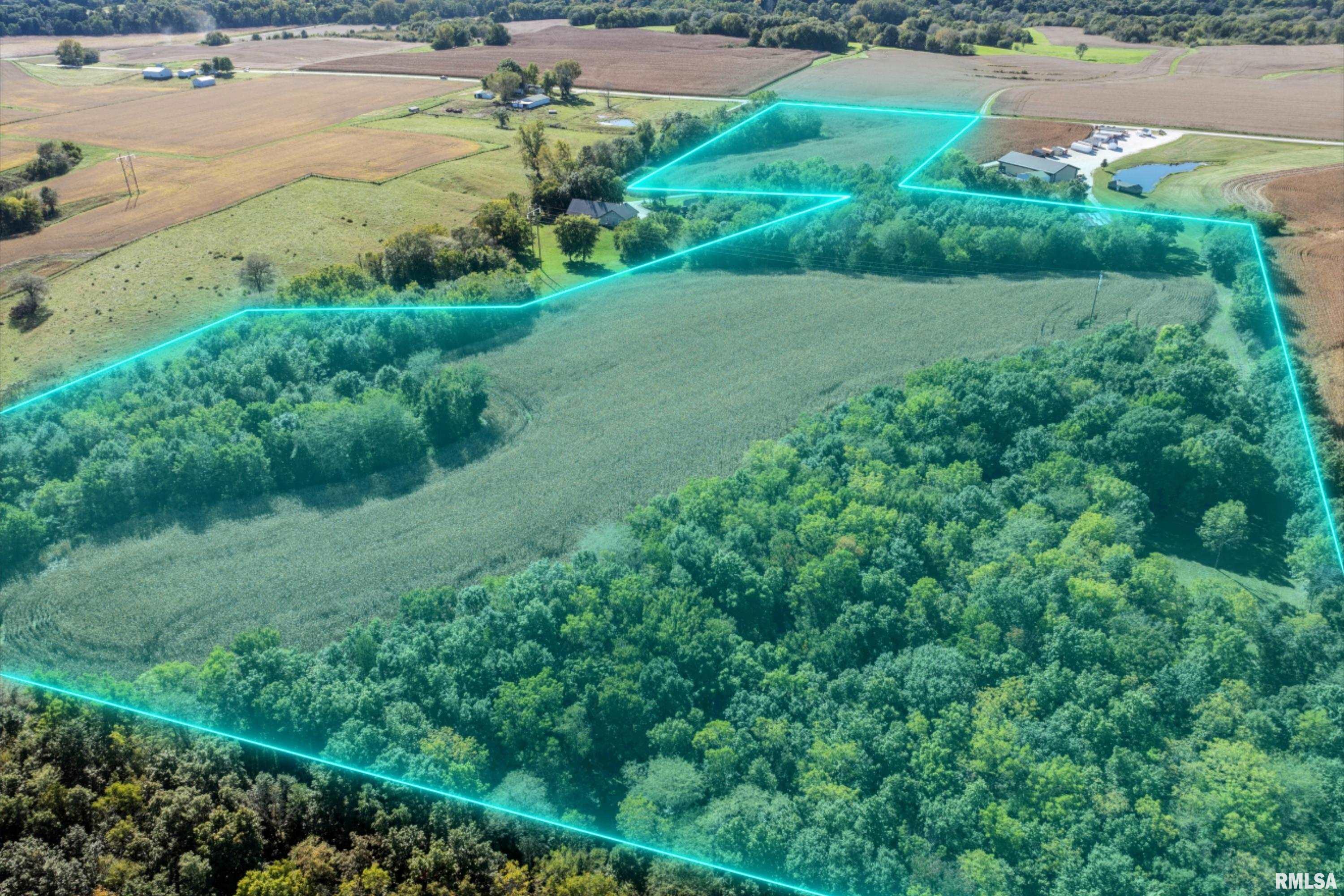 The parcel number is TBD with survey of approximately 29 Acres.  Adjacent shop buyer has right of first refusal.  The land is an ideal mix of tillable farmland and timber.  Approximately 13 acres tillable and the balance in recreational area.  Blacktop frontage.